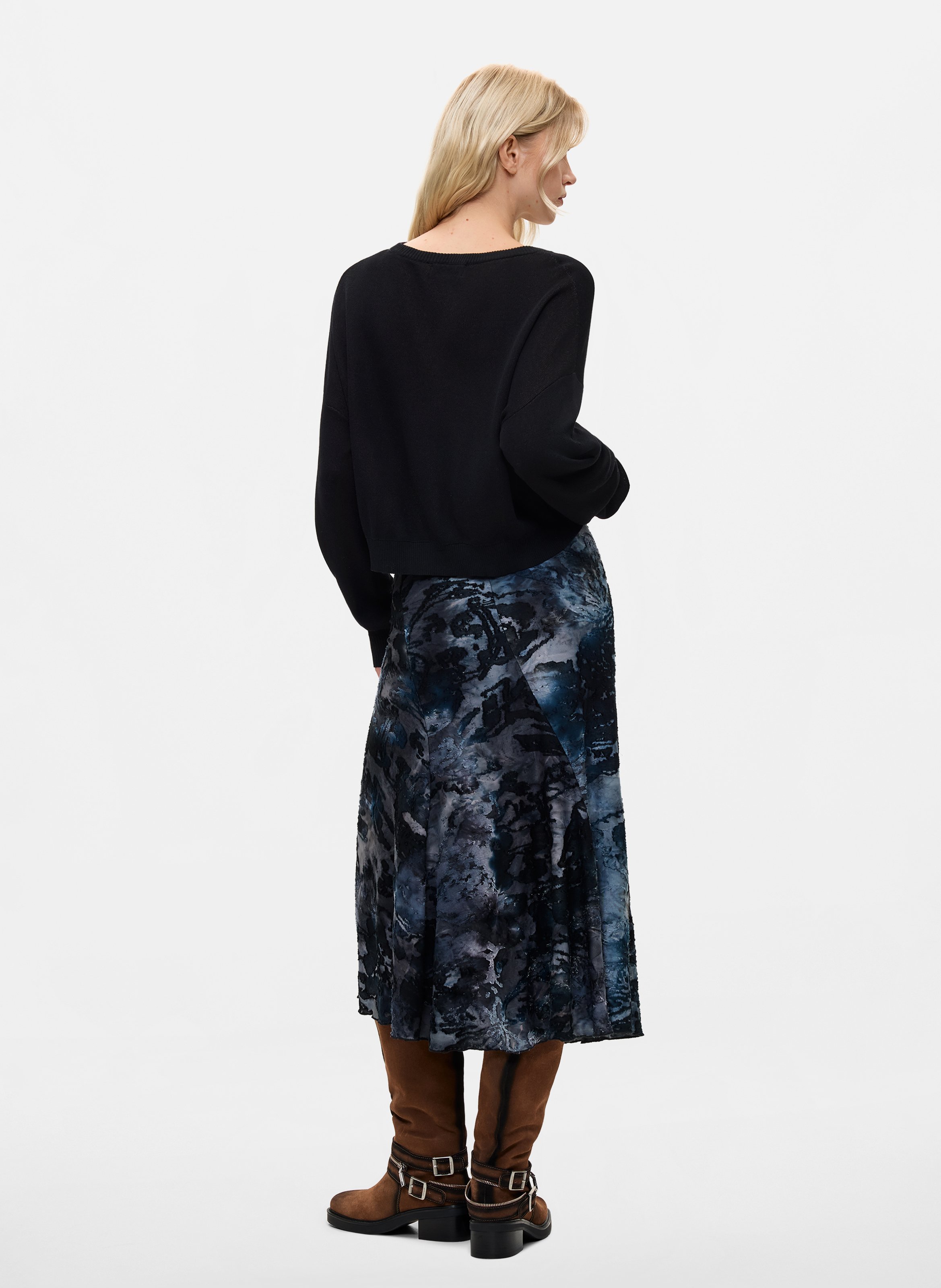 Long printed dress with sweater DESIGUAL Blue