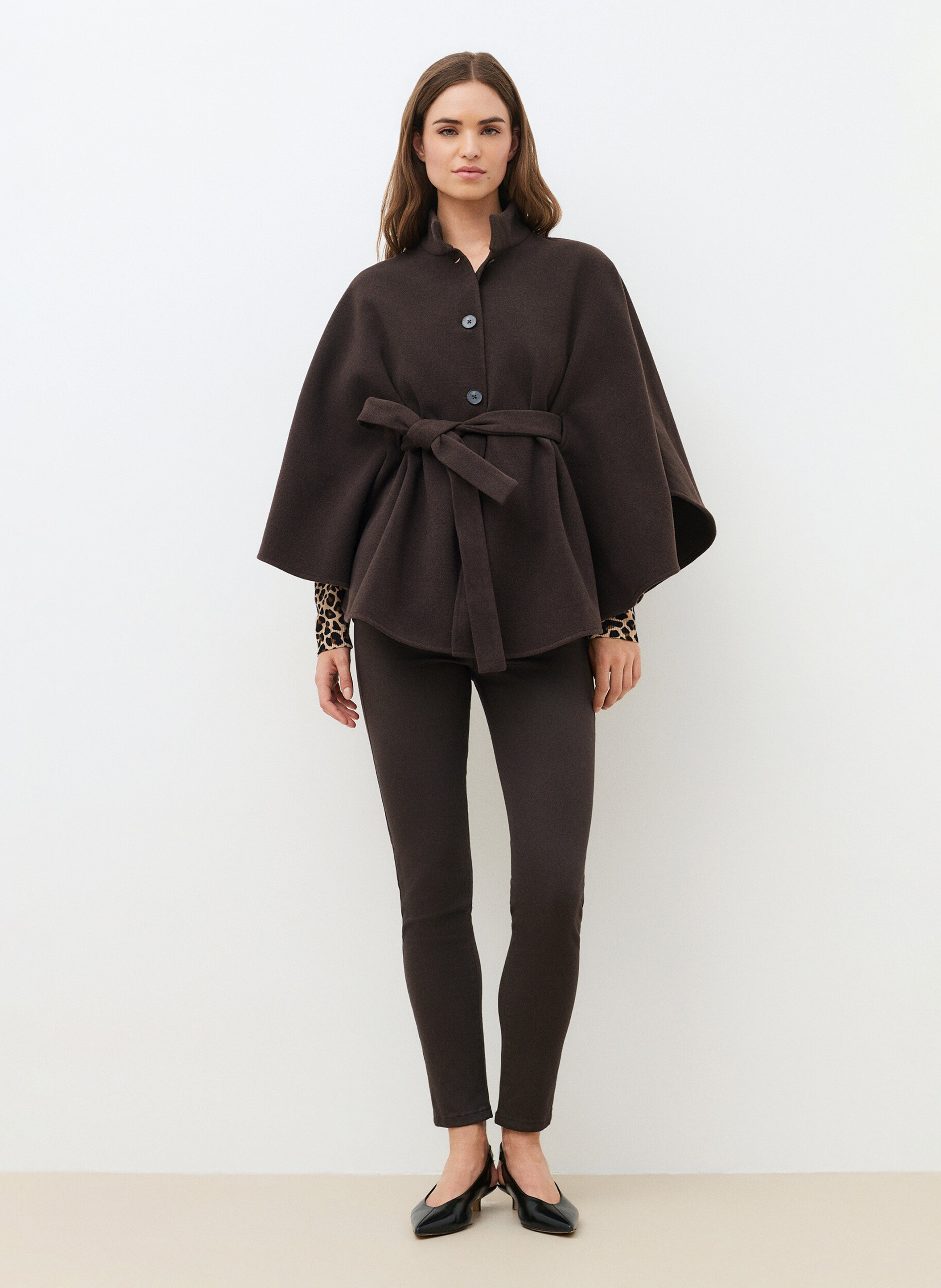 Weiter Rollkragen-Poncho | Braun CAROLL Damen