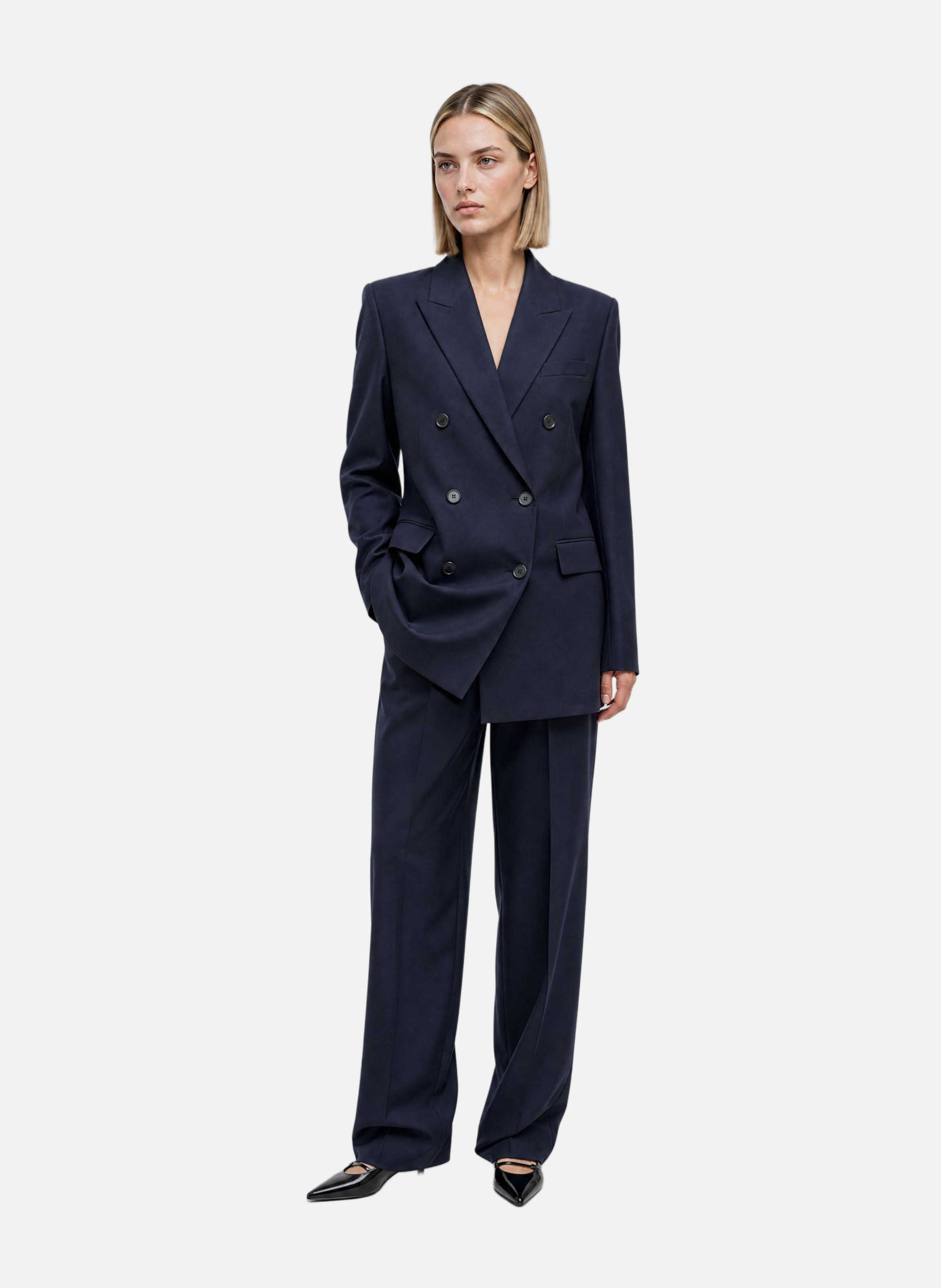Straight wool blazer THE KOOPLES Blue