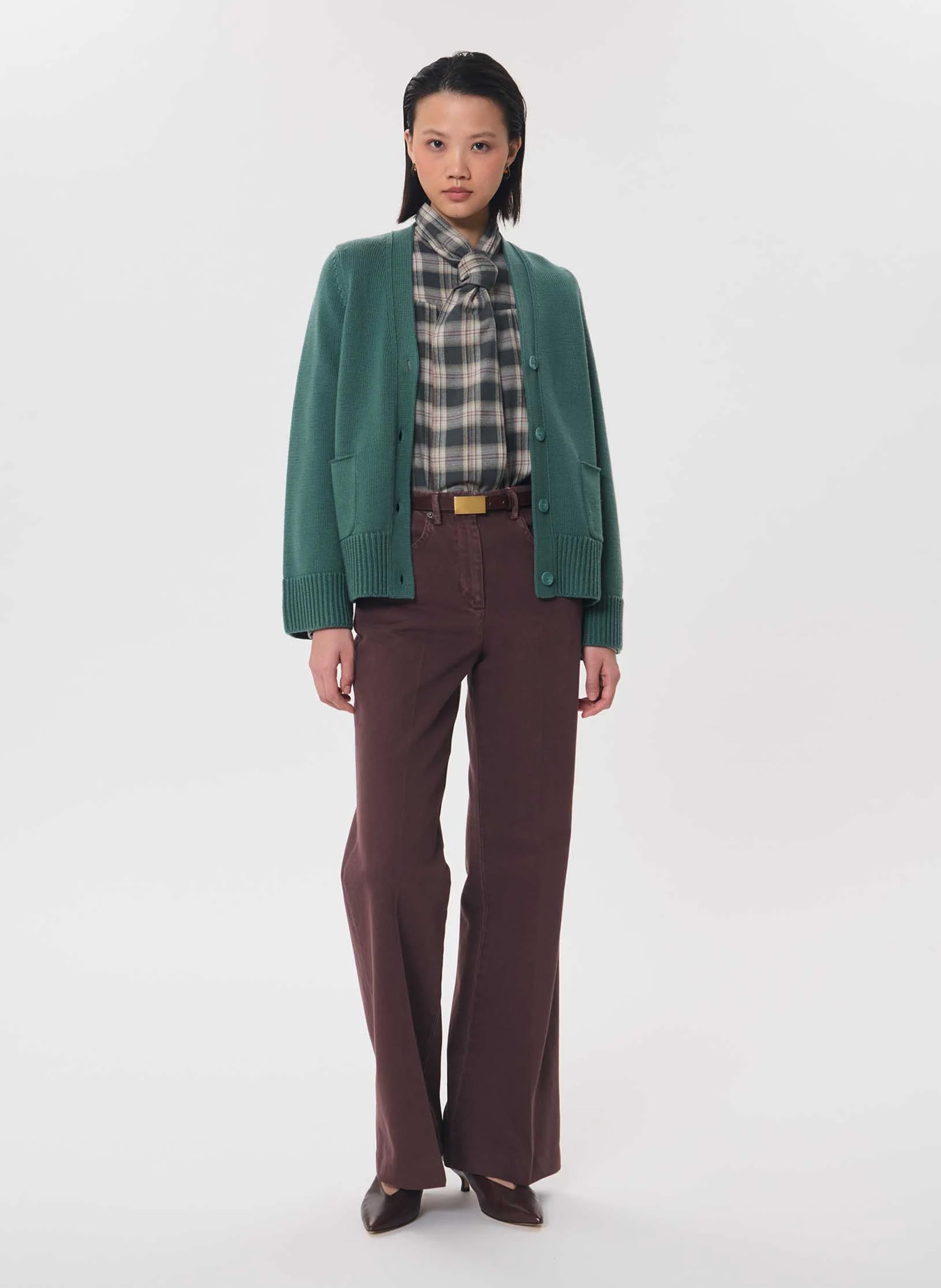 Jean droit taille haute uni TARA JARMON Marron