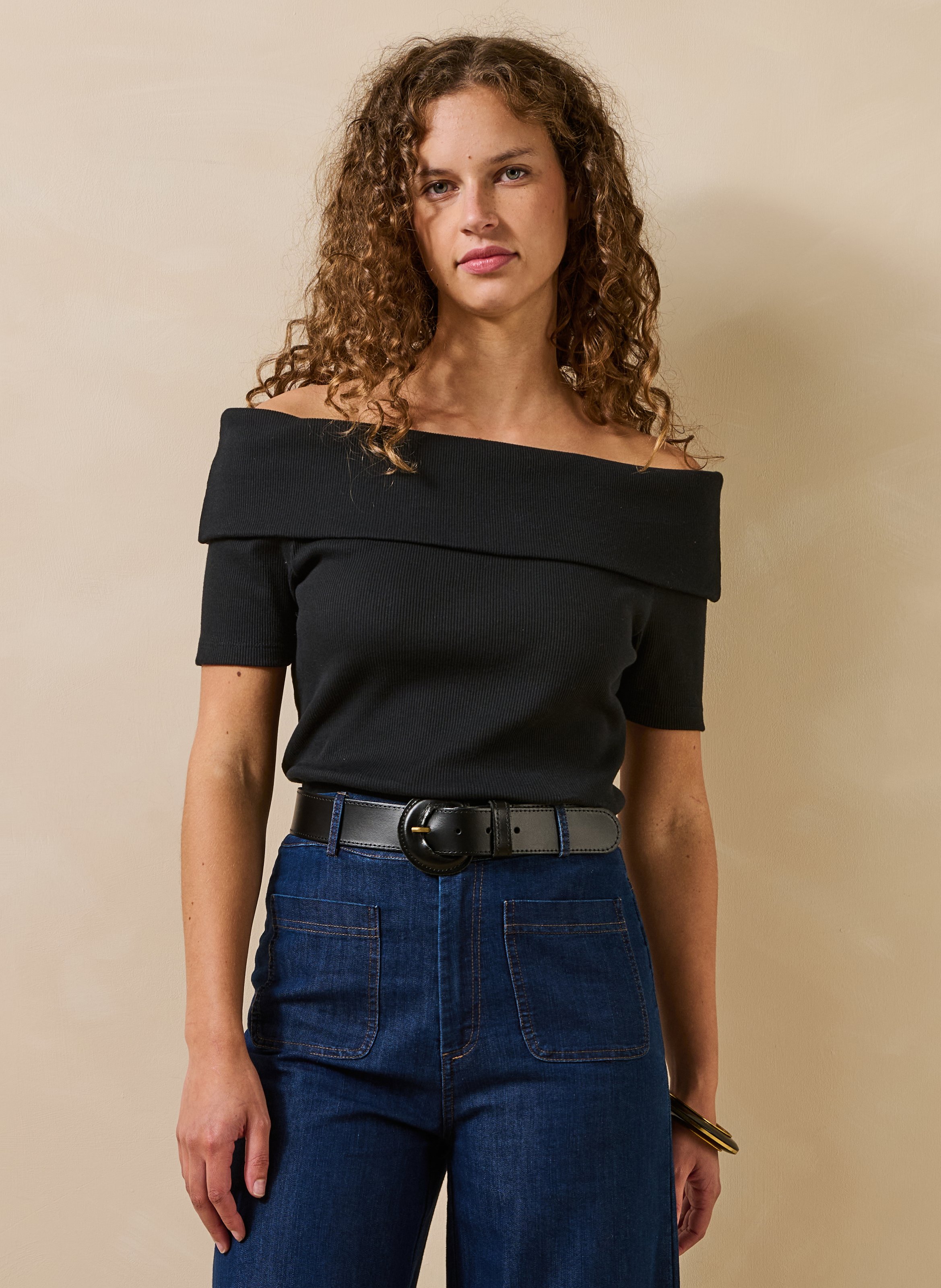 Organic cotton crop top LA FEE MARABOUTEE Black