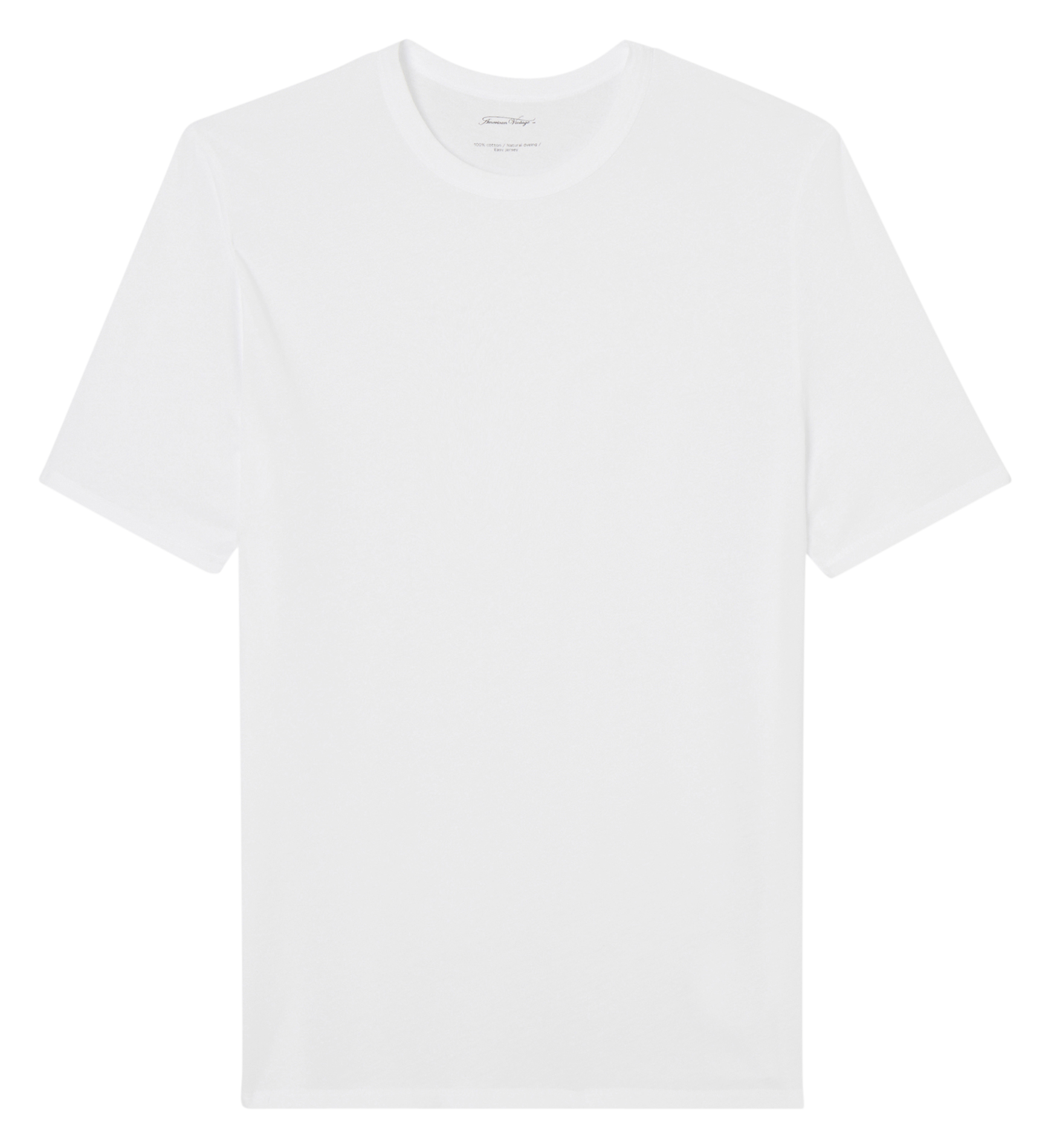 Tee-shirt col rond droit en coton AMERICAN VINTAGE Blanc