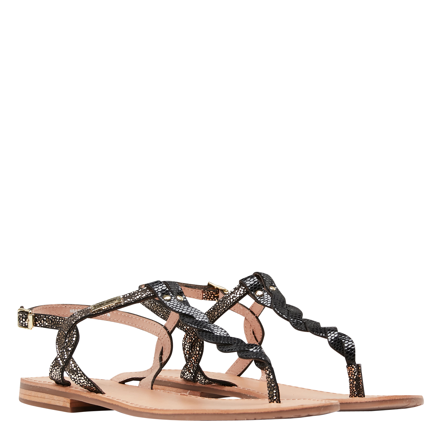 Flat leather sandals with braided straps LES TROPEZIENNES PAR M.BELARBI White