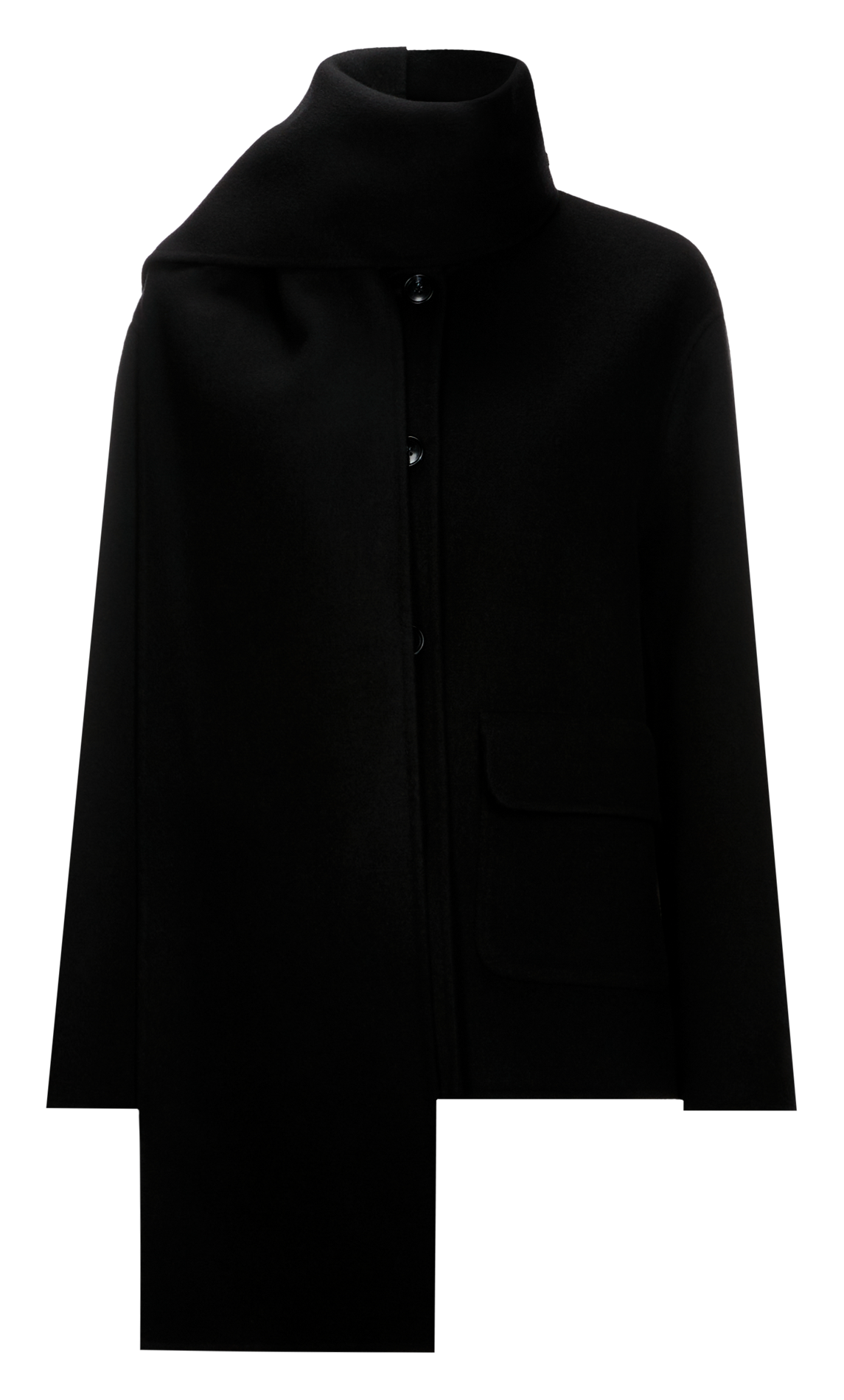 Mantel mit Schal aus Wollmischung SAISON 1865 Schwarz