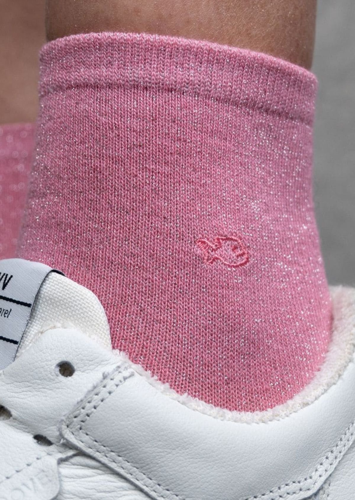 Solid Combed Cotton Glittery Socks BILLYBELT Pink