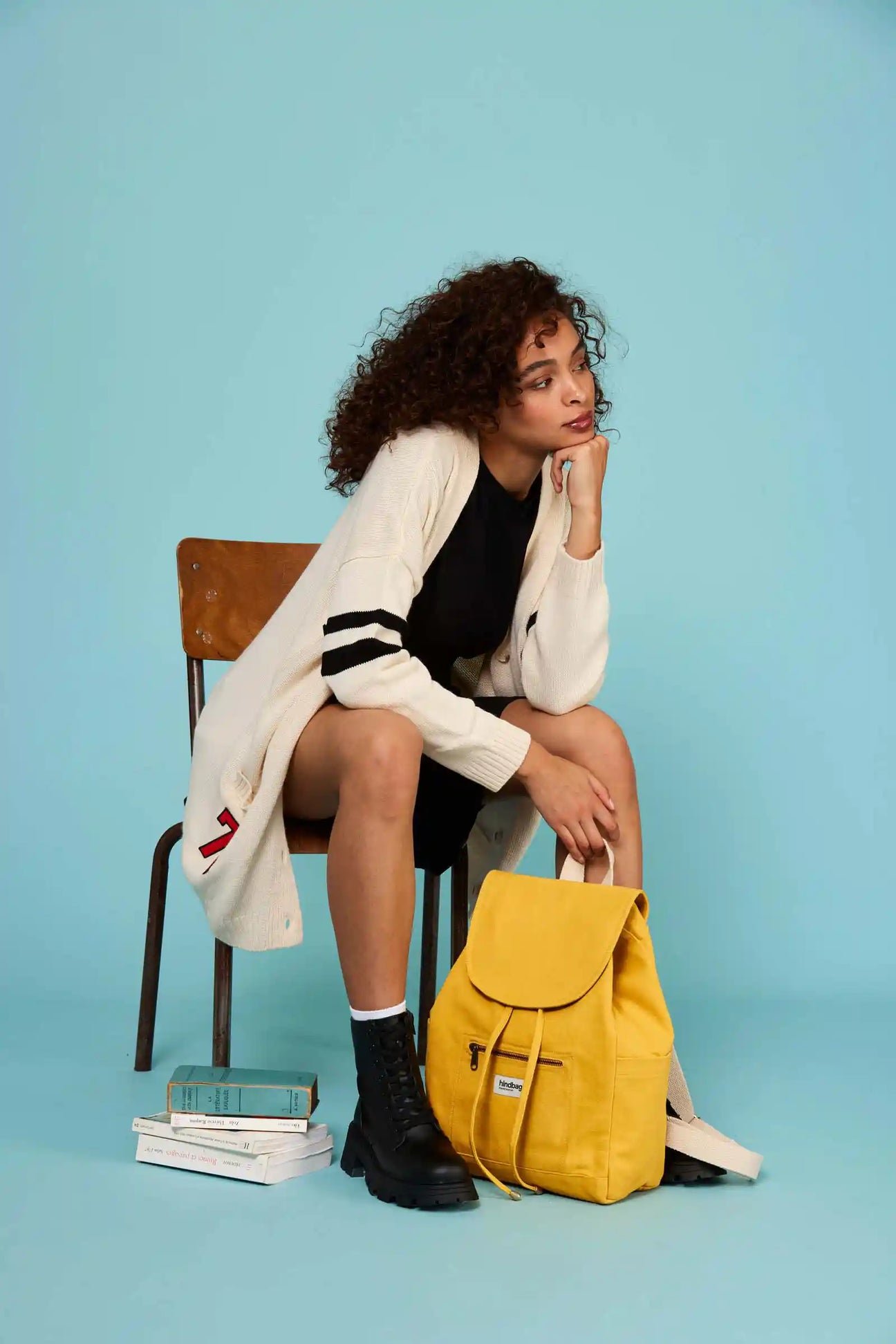 Cotton backpack HINDBAG Yellow