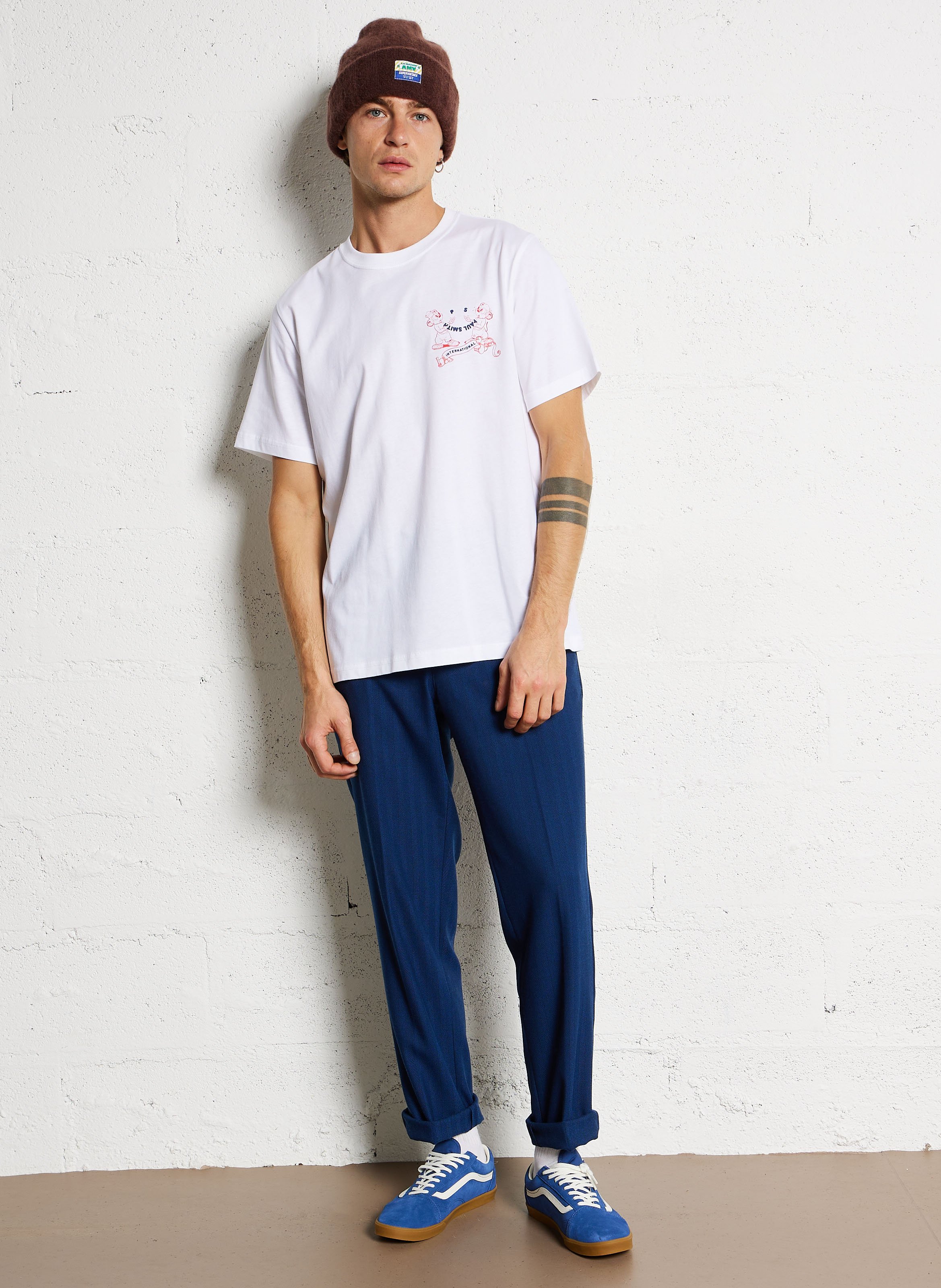 Straight printed organic cotton t-shirt PAUL SMITH White