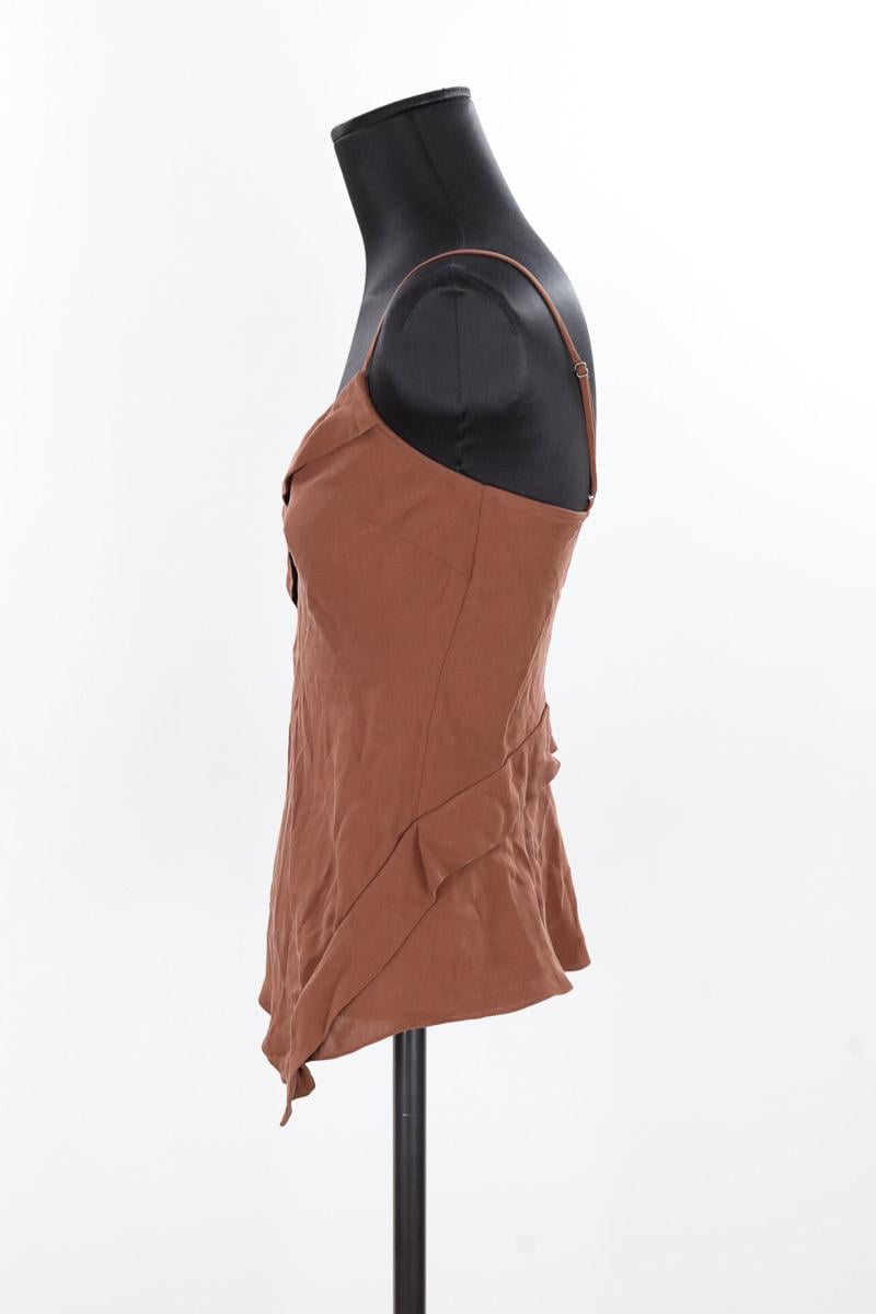 Sleeveless silk top THEORY - Seconde Main Brown