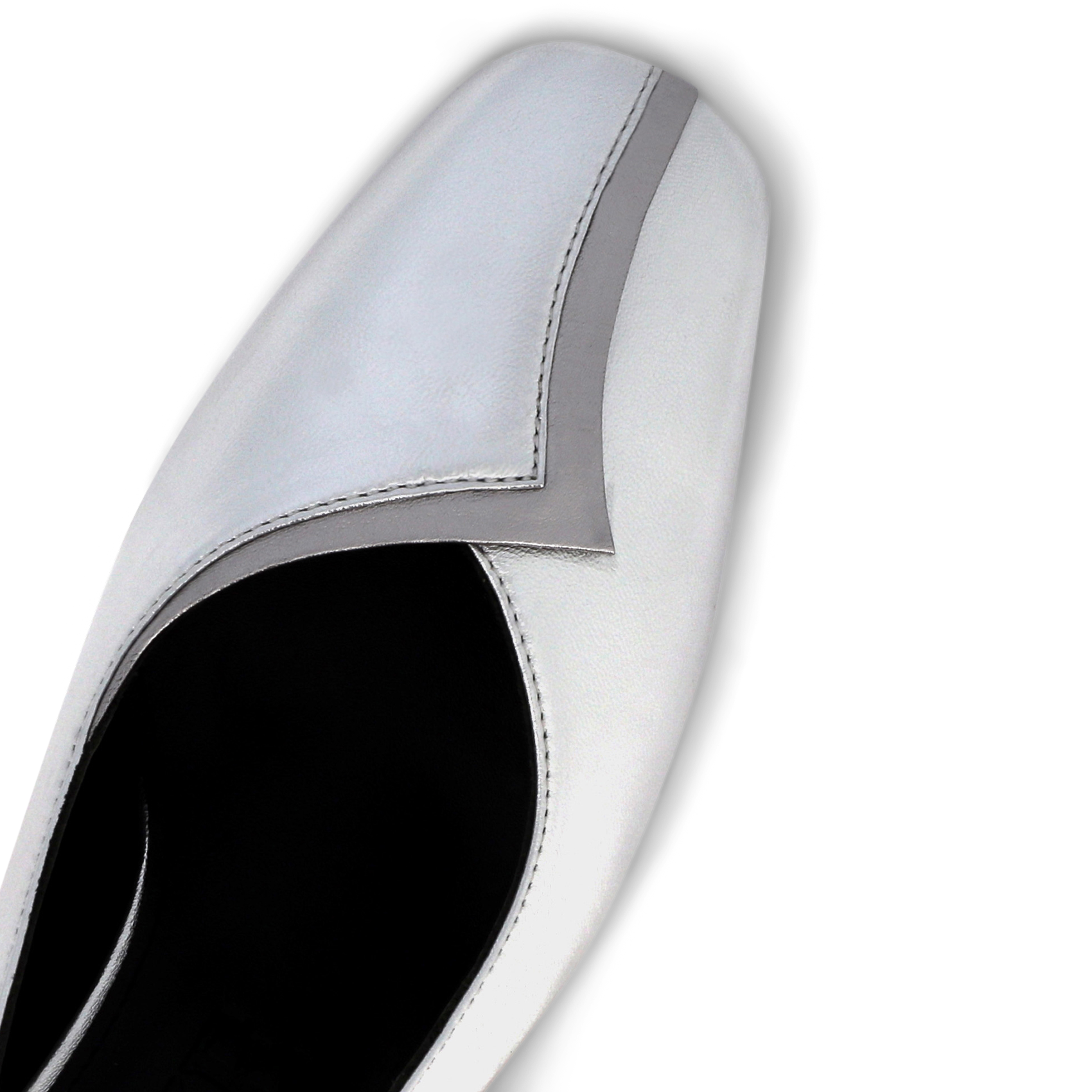 Metallic leather ballet flats SOCQUE PARIS Silver