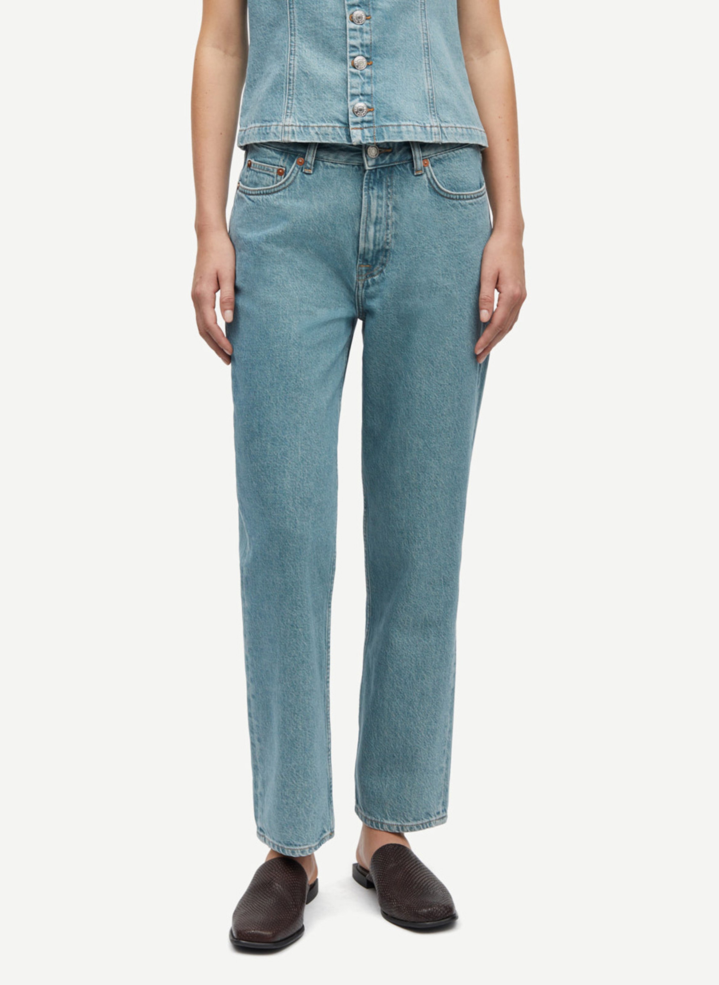 Jean droit en coton bio SAMSOE SAMSOE Bleu