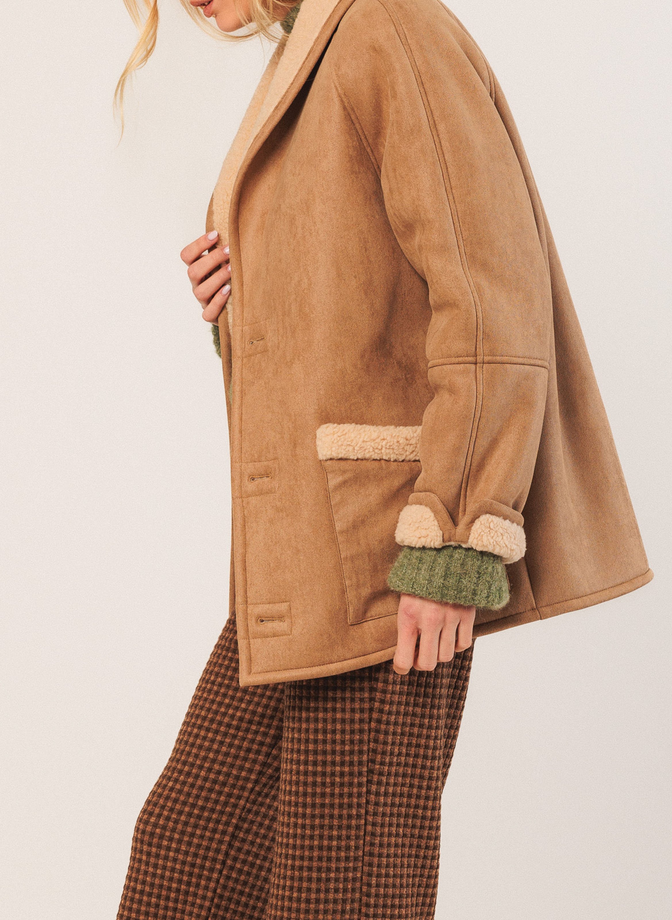 Manteau col à revers  INDI & COLD Beige