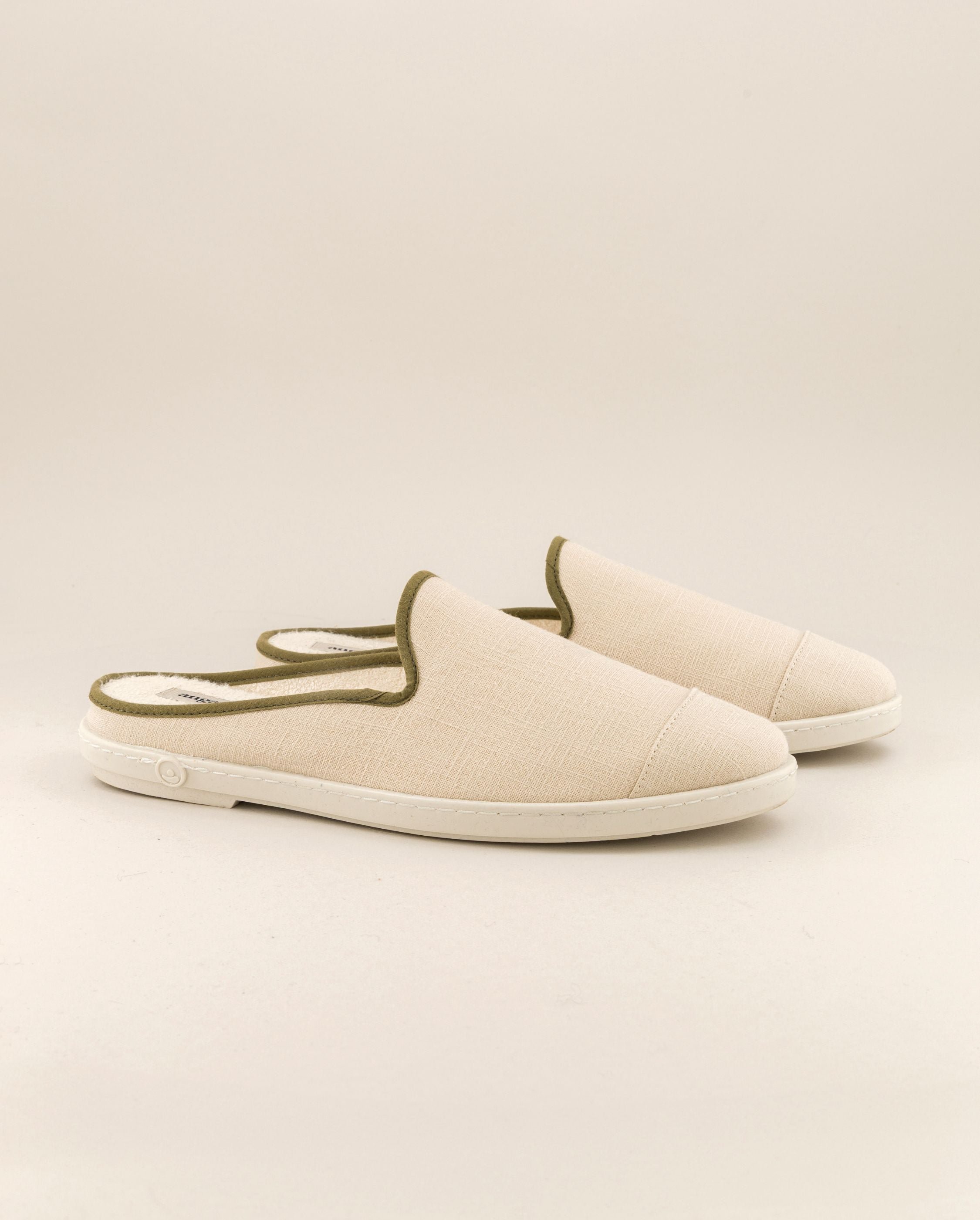 Men's linen mule, beige khaki ANGARDE Beige