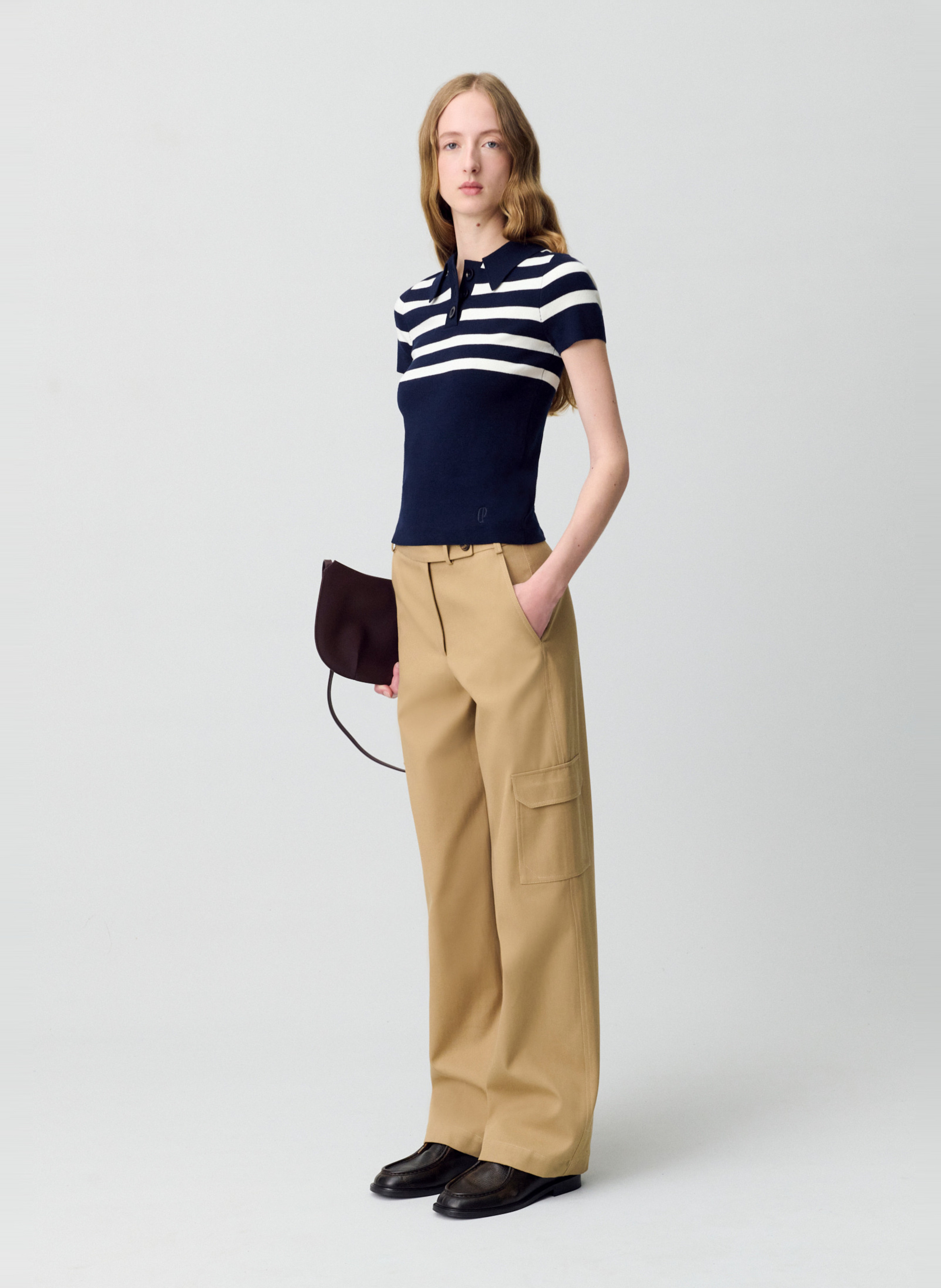 Striped shirt collar t-shirt CLAUDIE PIERLOT Multicolored