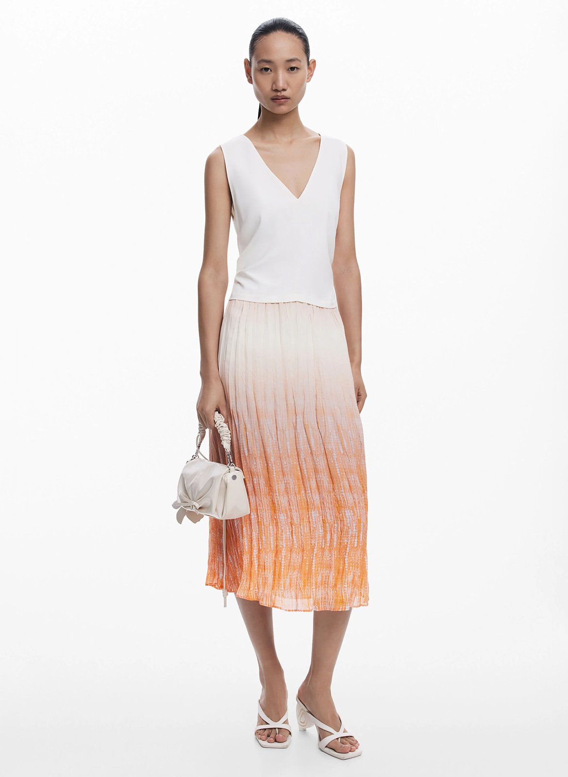 Abito corto scollo a V DESIGUAL Arancio