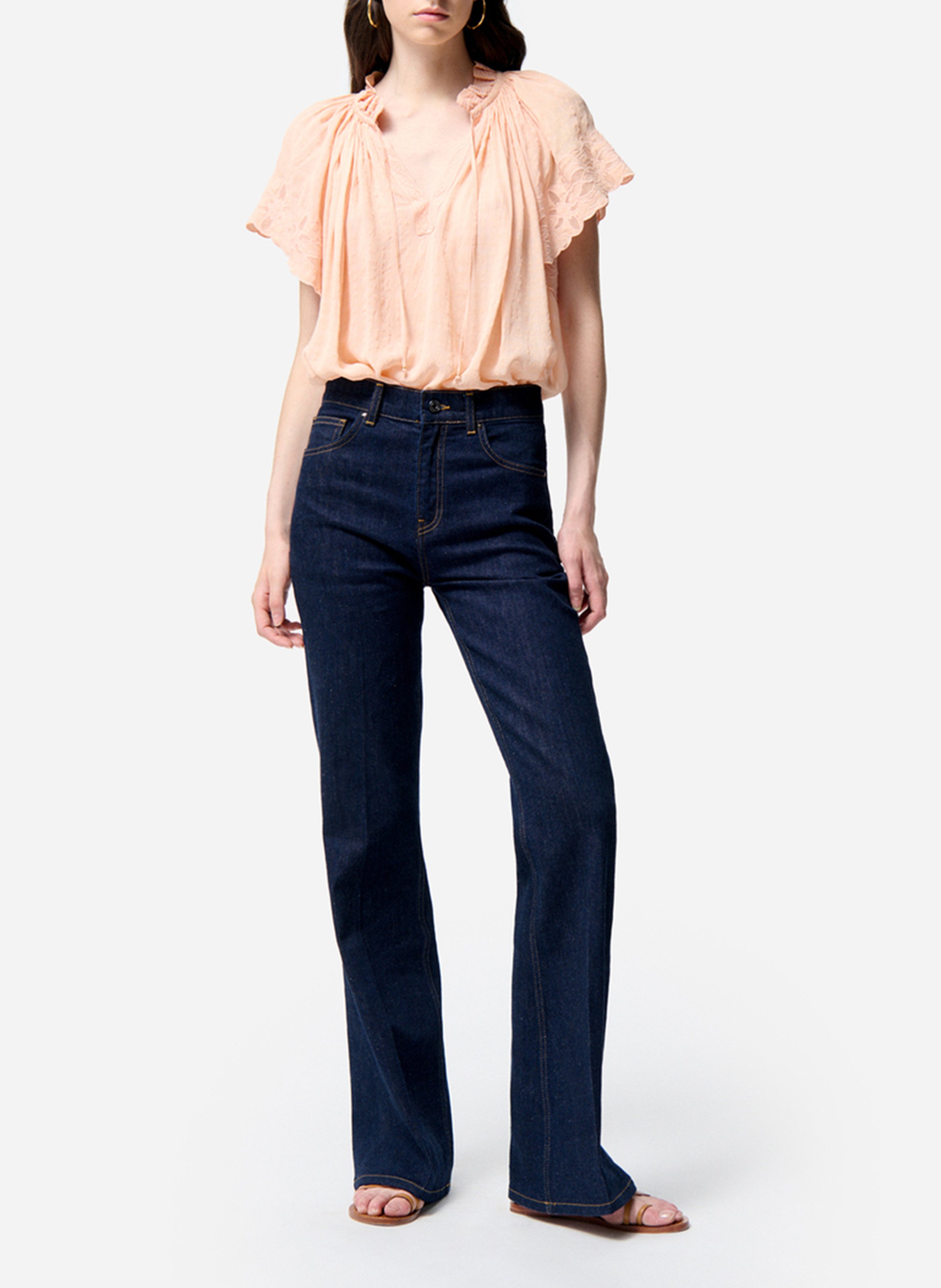 Flared jeans met verwassen look VANESSA BRUNO Blauw