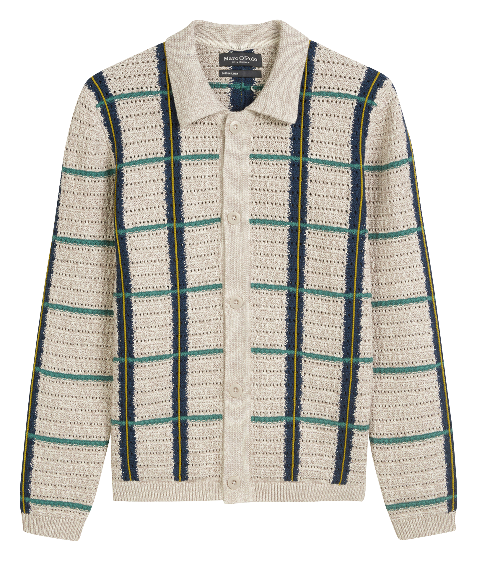 Gilet col classique en coton mélangé MARC O'POLO Gris