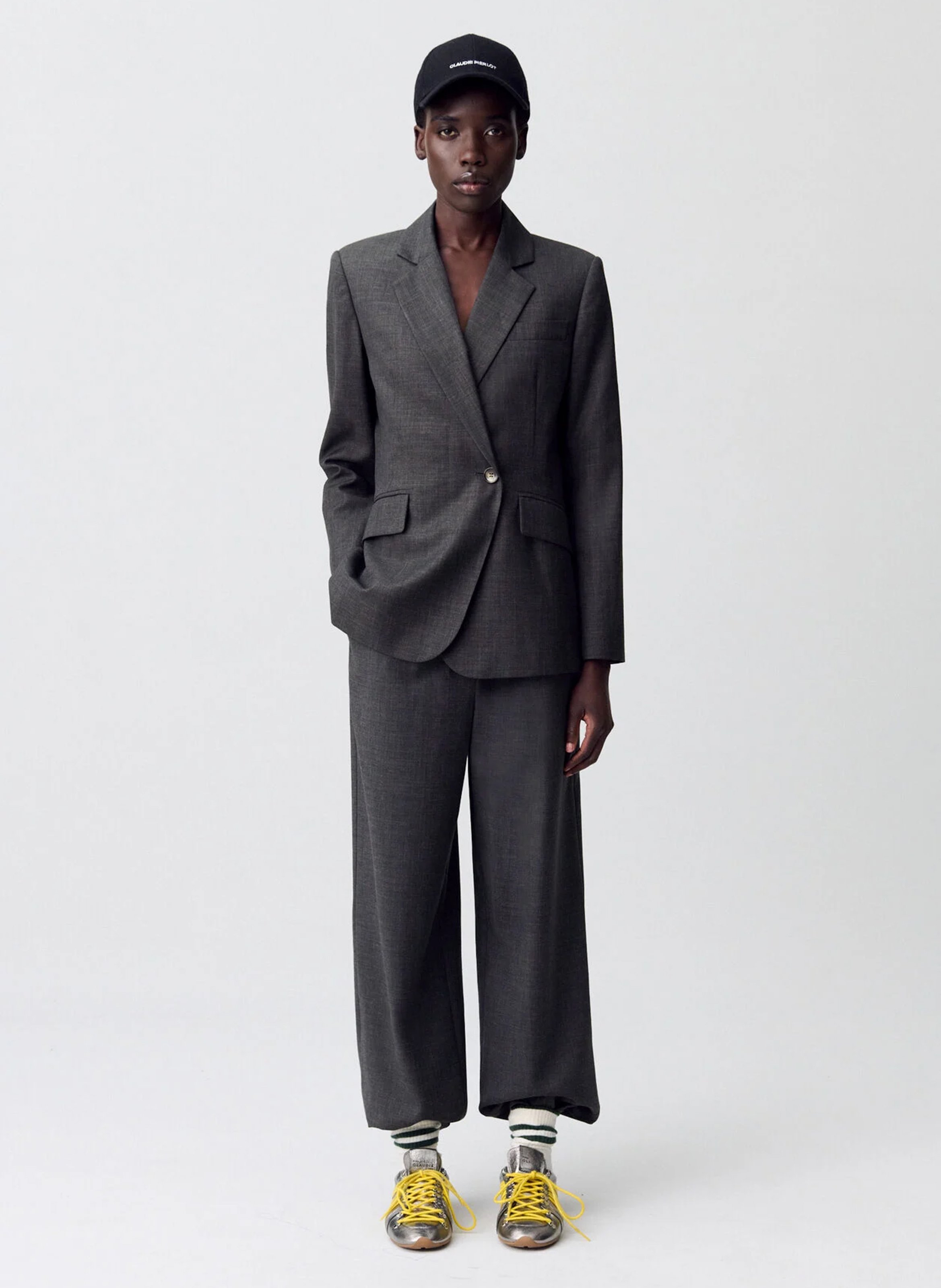 Veste tailleur droite unie CLAUDIE PIERLOT Gris