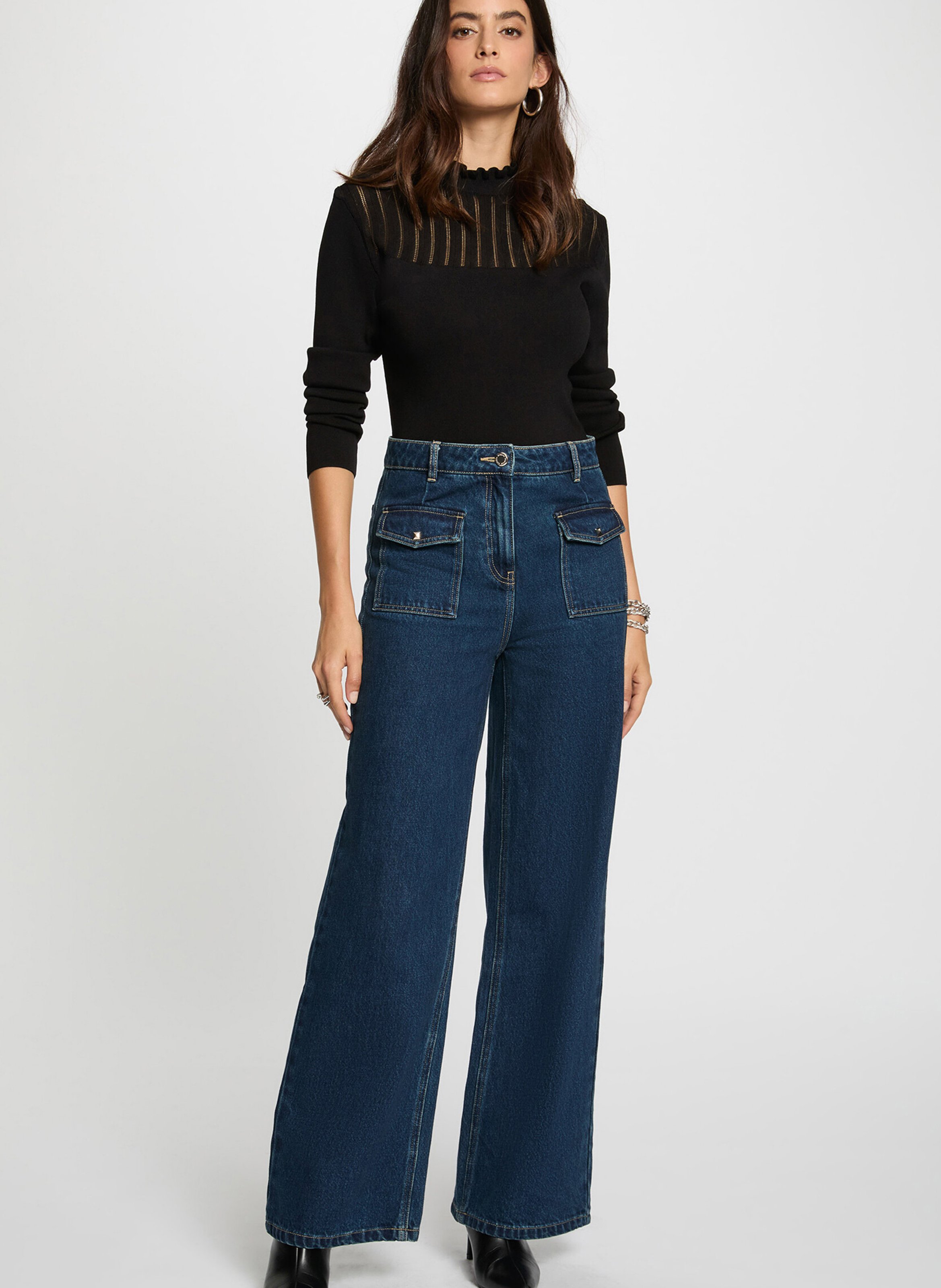 High-neck sweater MORGAN Black