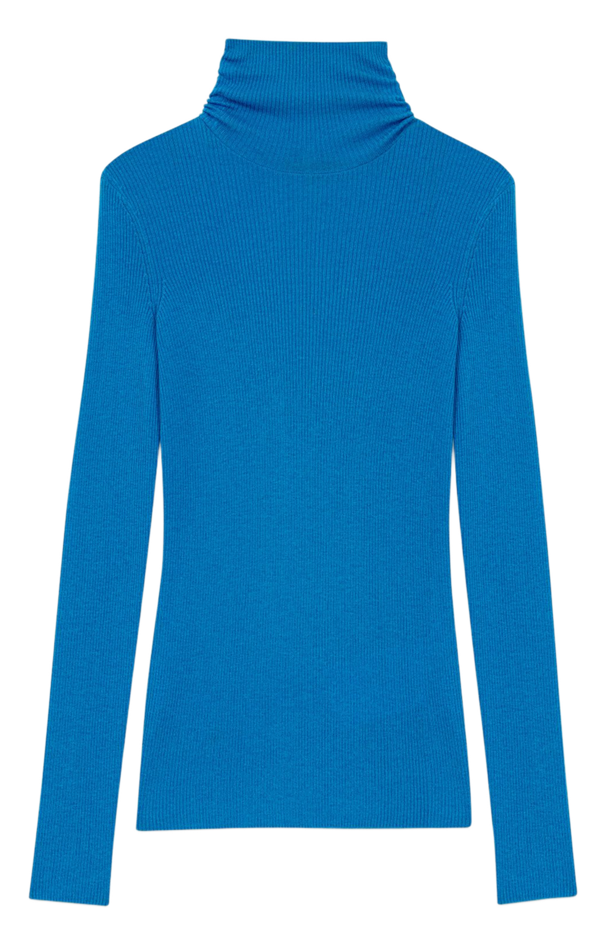 Pull col montant en laine mélangée MAJE Bleu