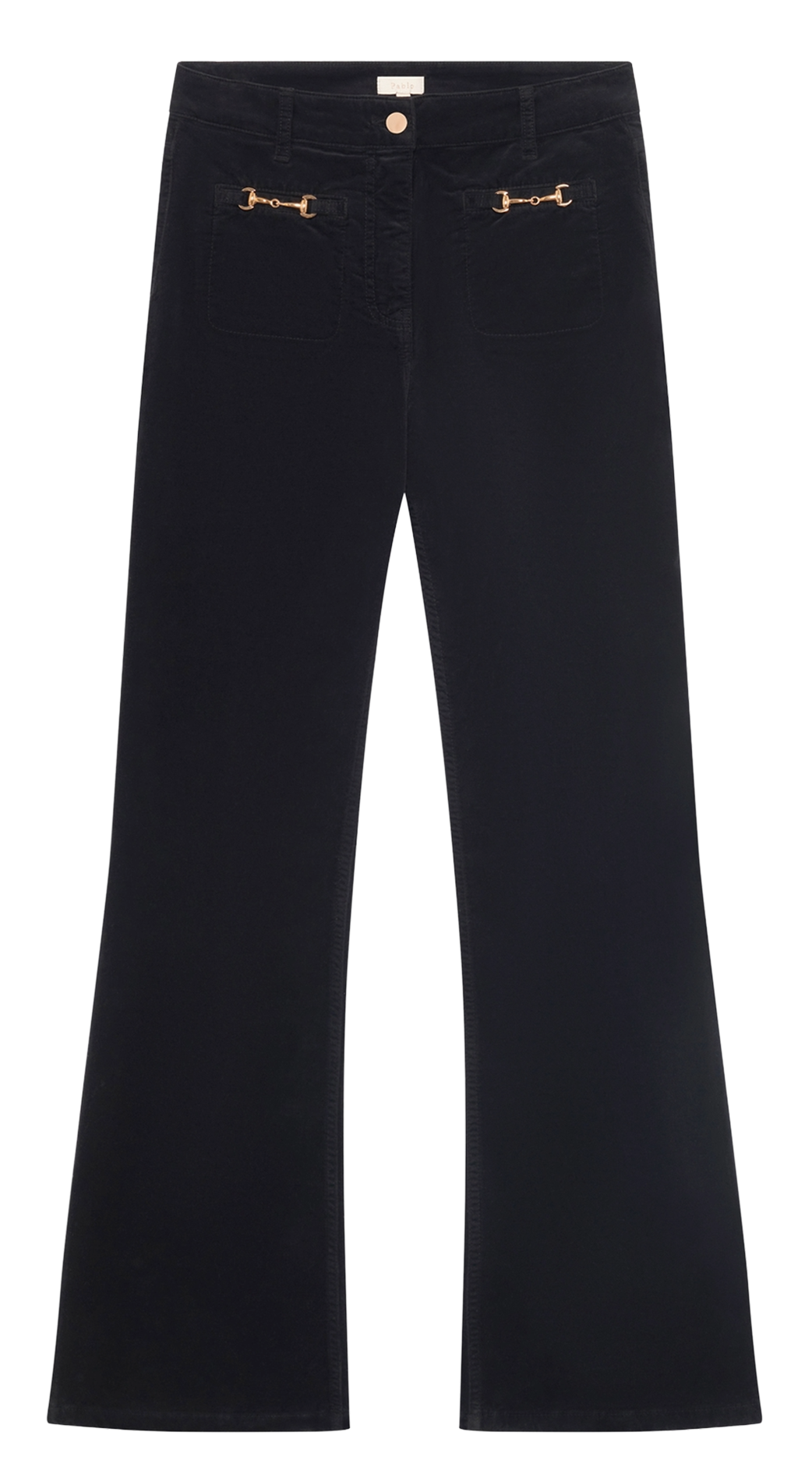 Flared velvet pants PABLO Black