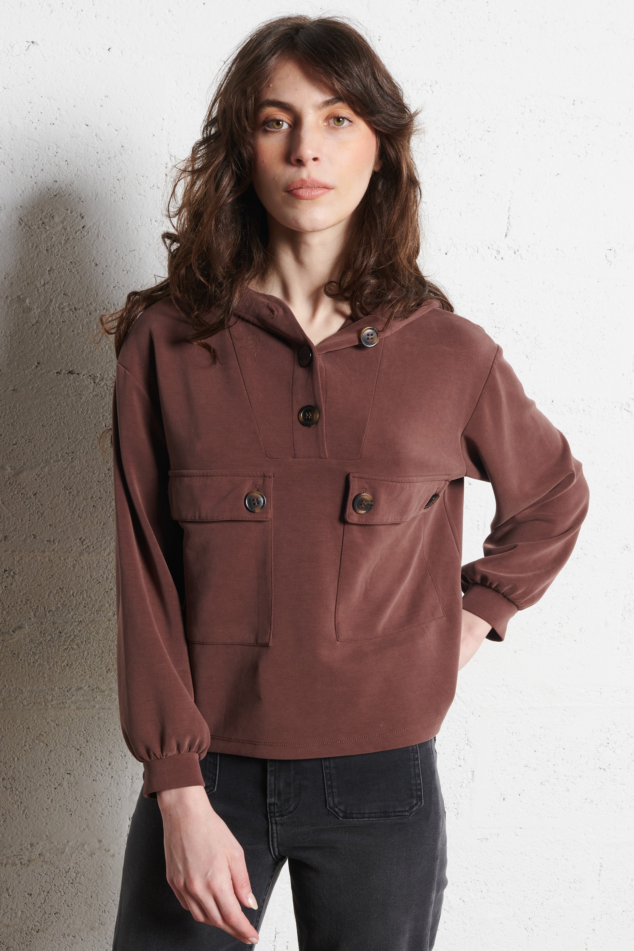 Sweat-shirt ample à capuche  MAISON 123