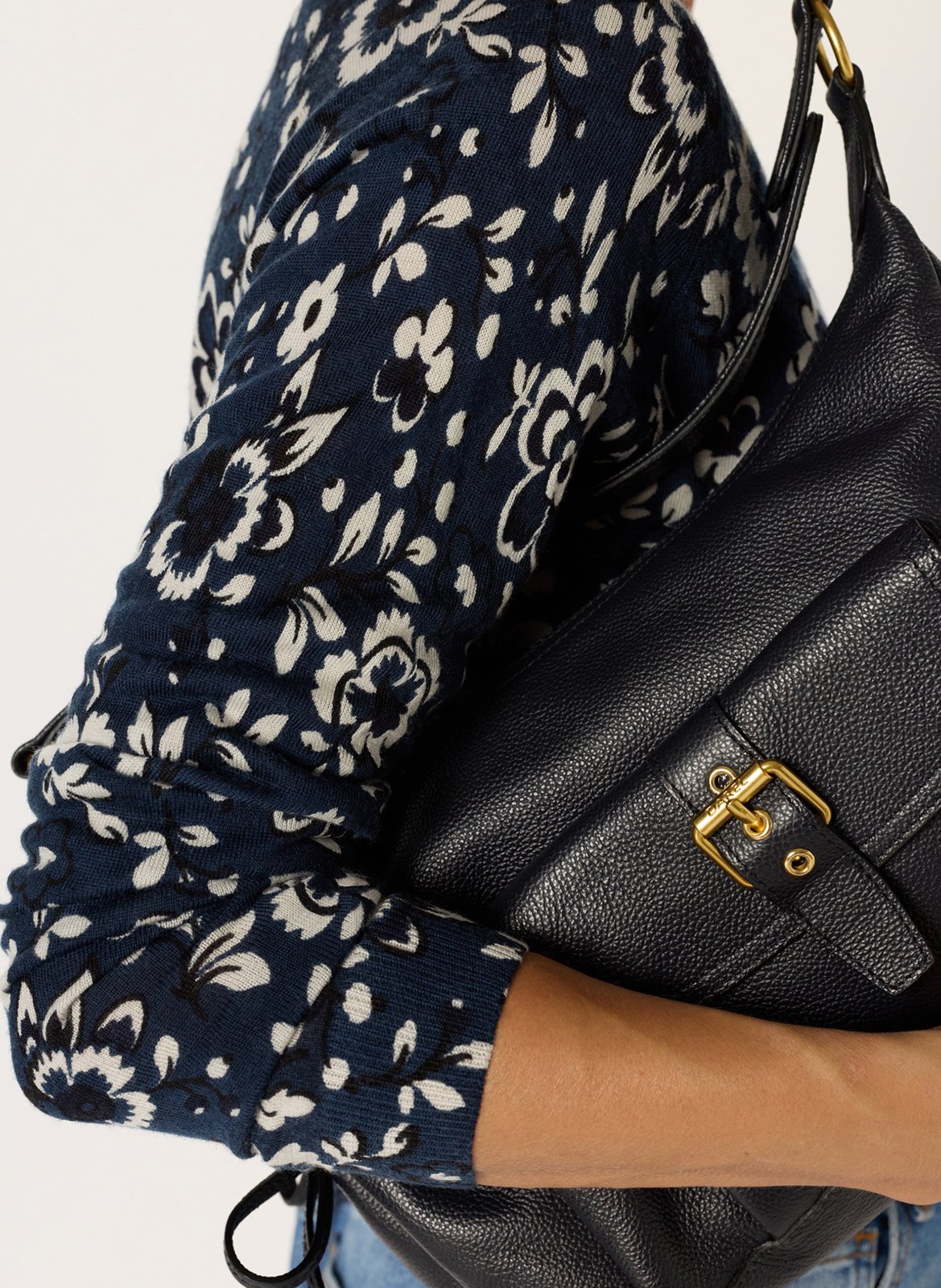 Pull col rond à imprimé floral GERARD DAREL Bleu