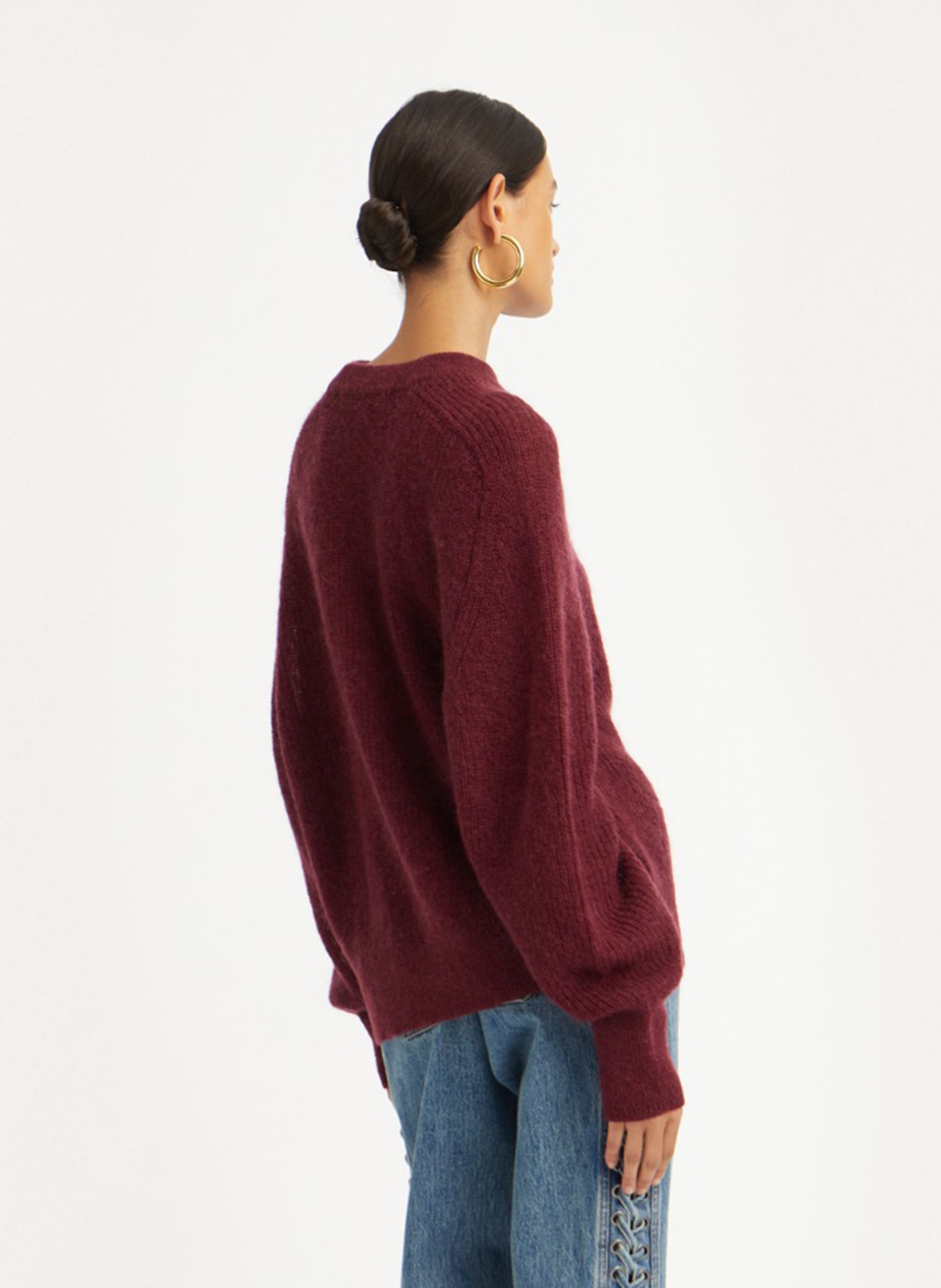 Alpaca wool sweater ROTATE Brown