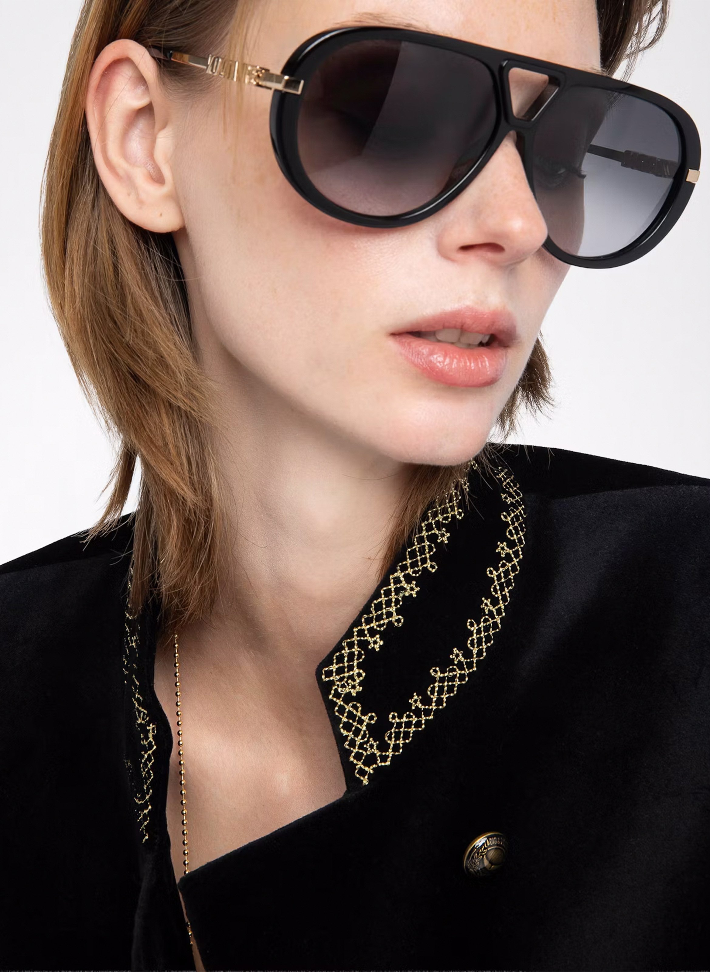 Blazer droit col officier en coton ZADIG&VOLTAIRE Noir