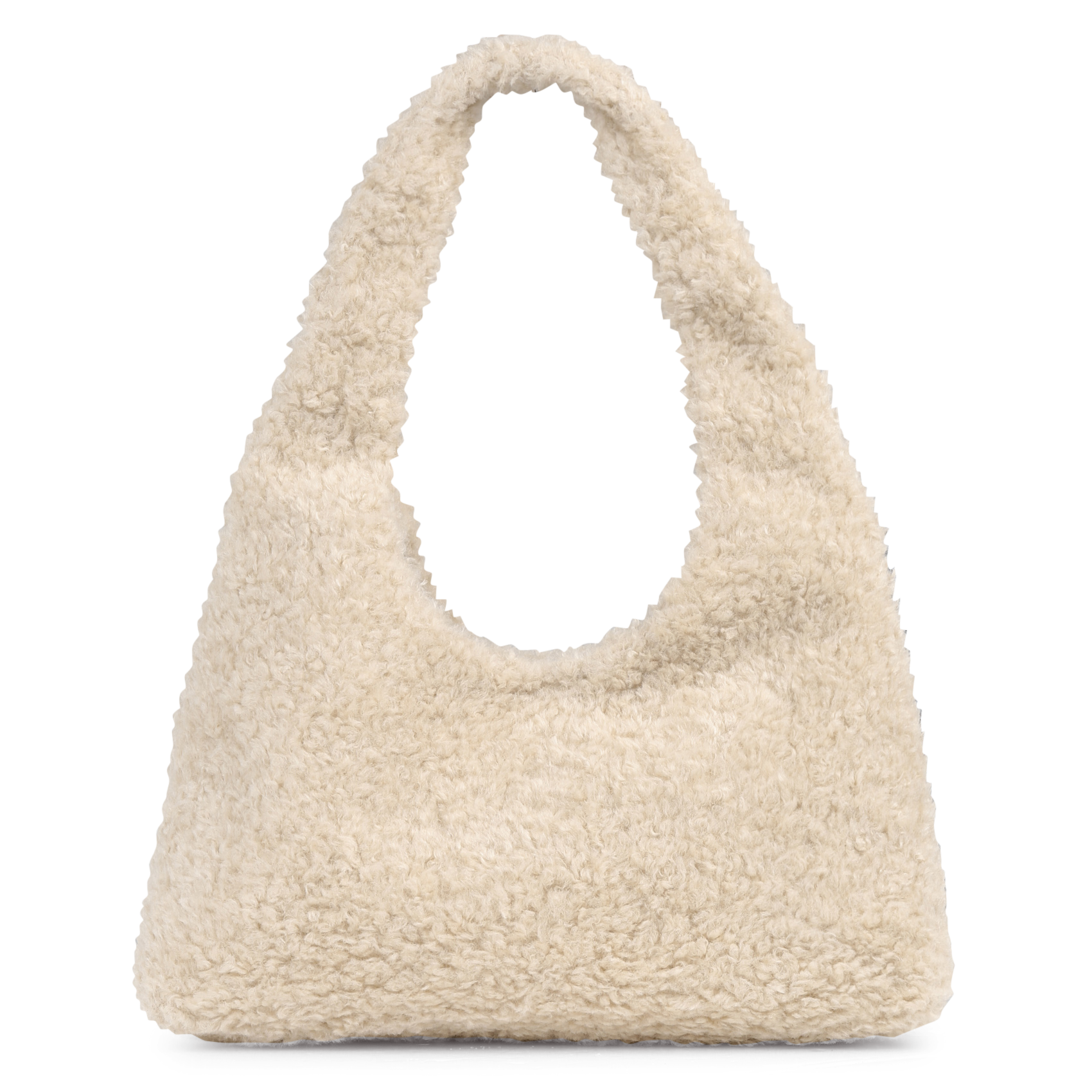 Faux fur shoulder hobo bag Ecru Au printemps paris - Women