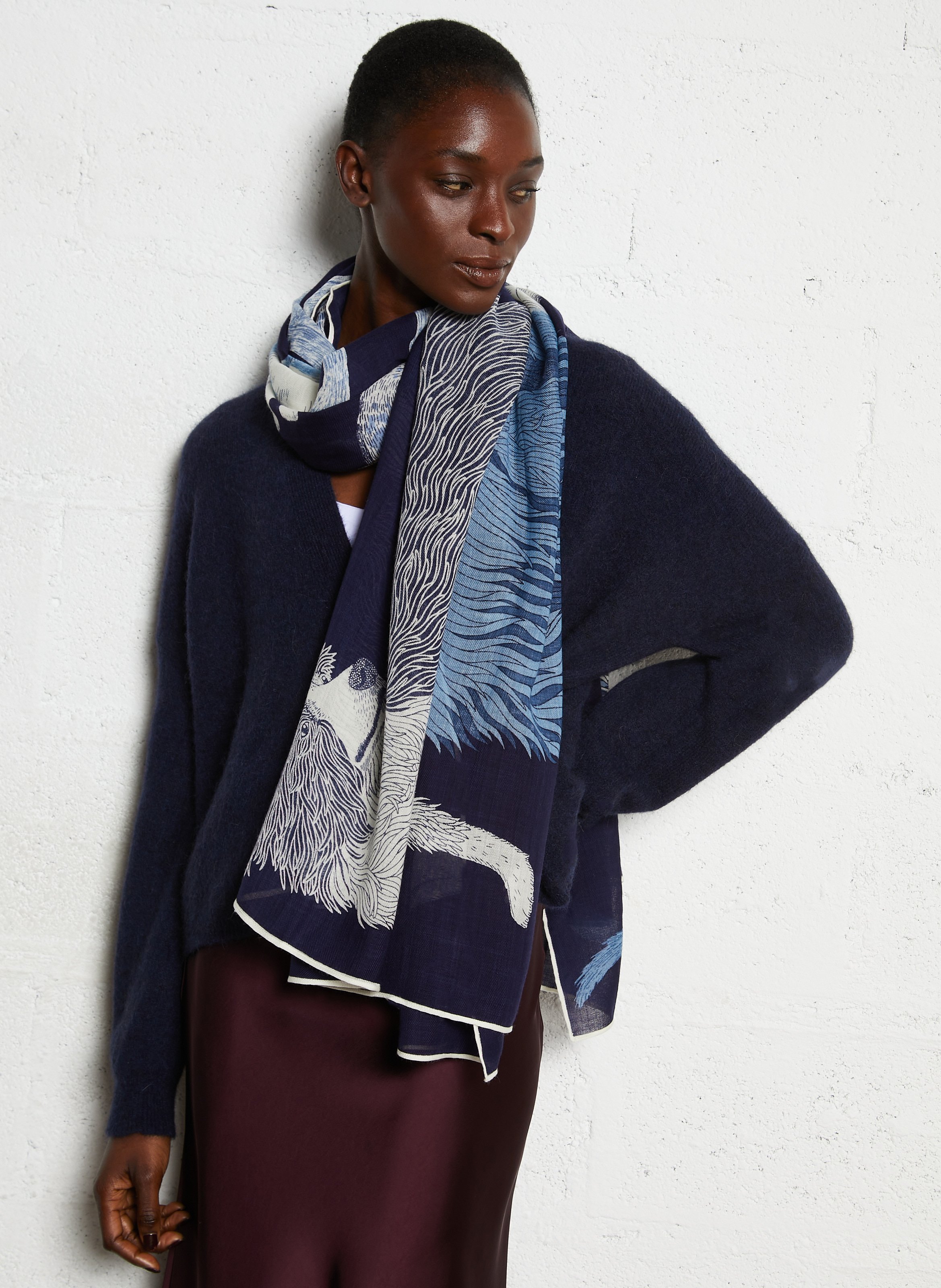 Etole imprimée en laine INOUI EDITIONS Bleu