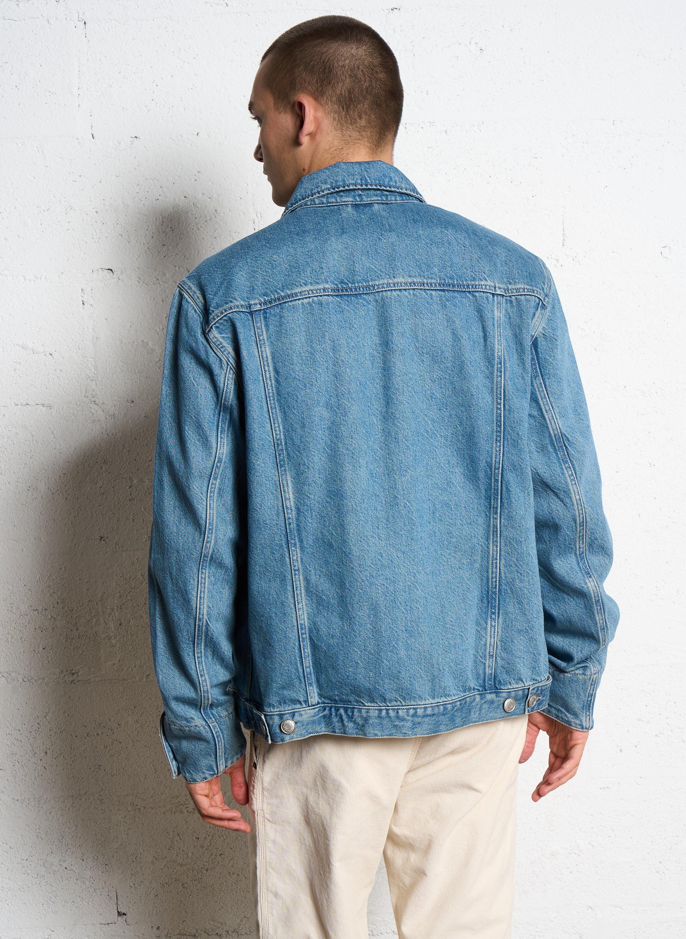 Rechte knoopsluiting spijkerjas IKKS Blauw