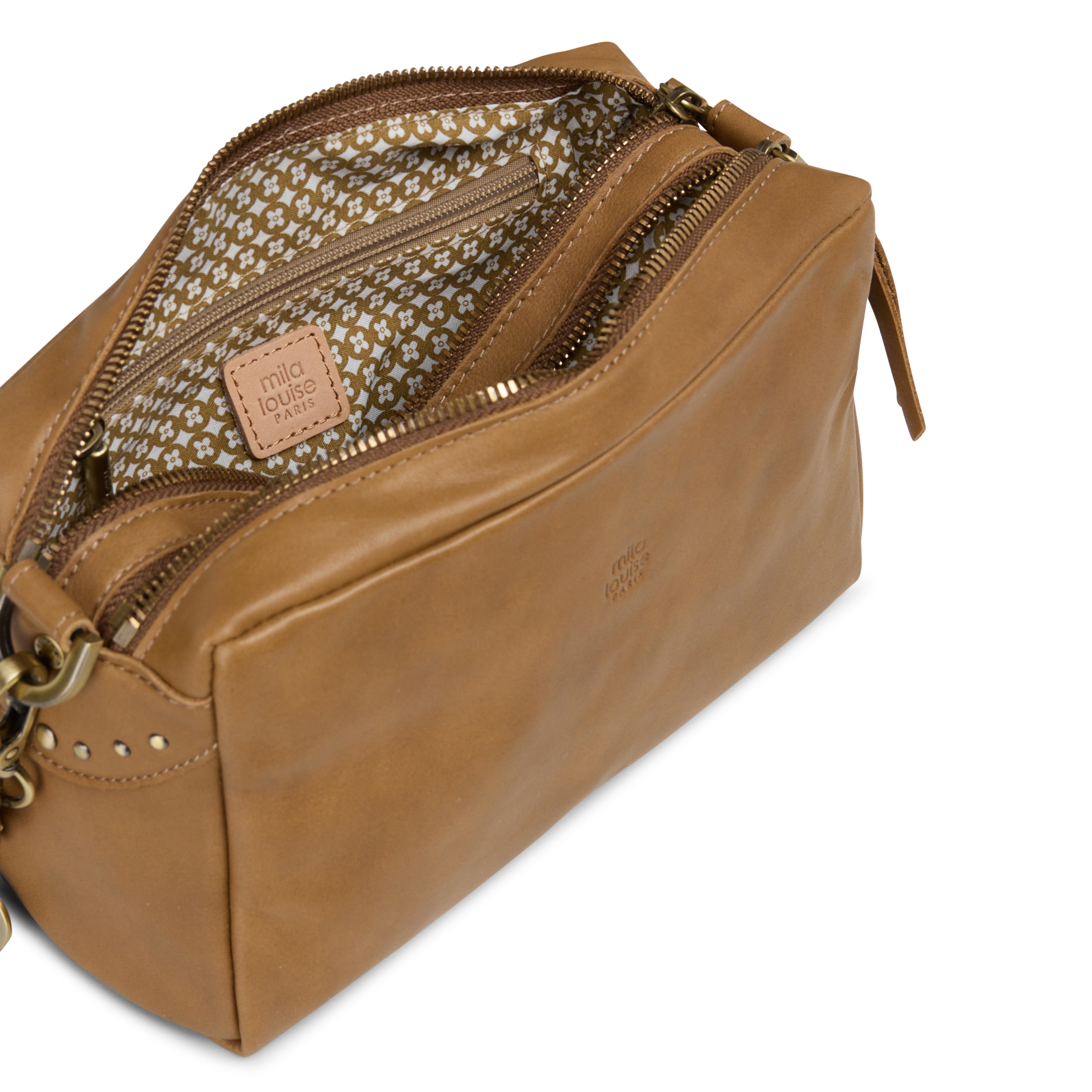 Dori leather shoulder bag MILA LOUISE Brown