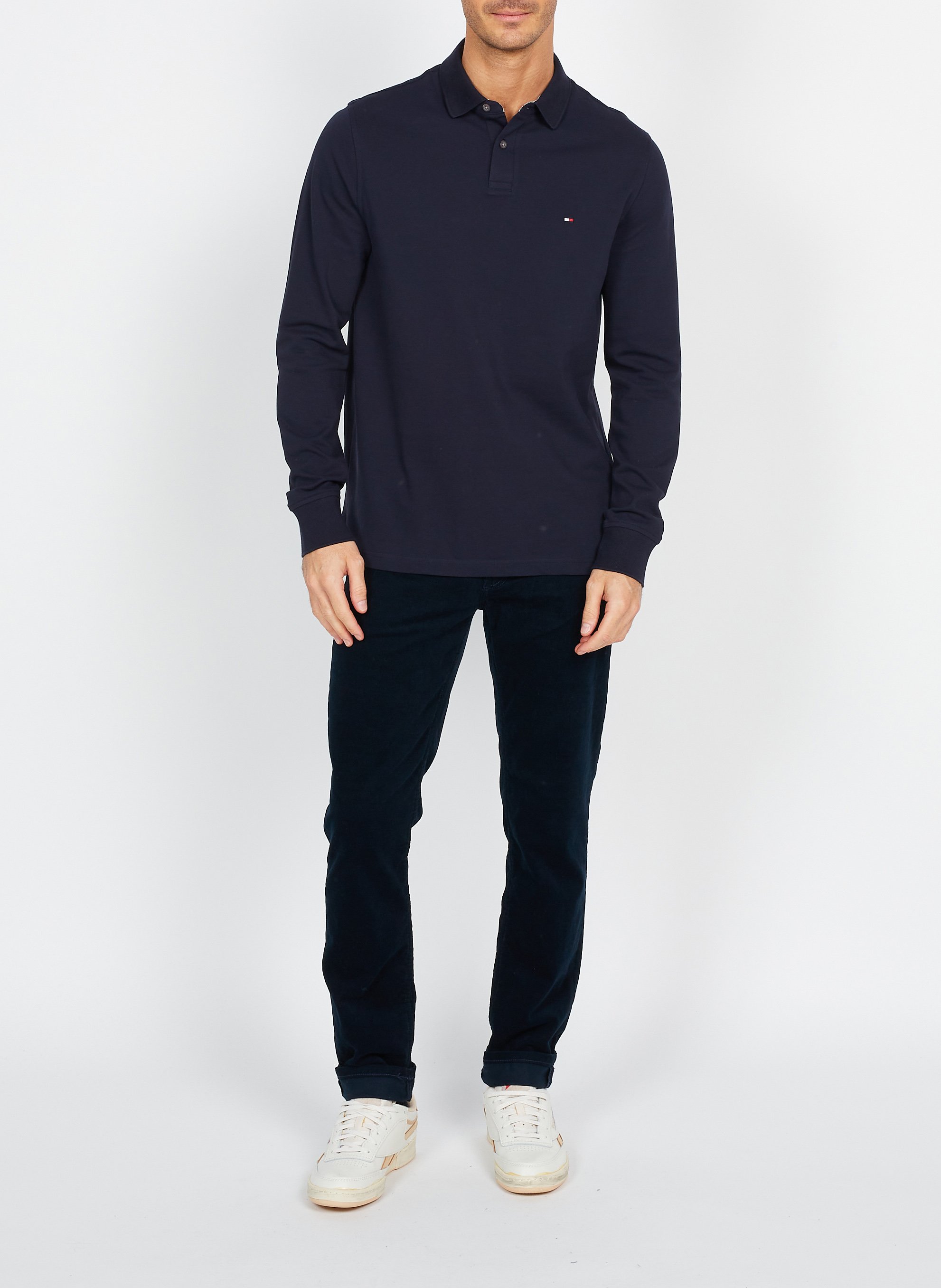 Polo regular-fit en coton bio mélangé  TOMMY HILFIGER Bleu