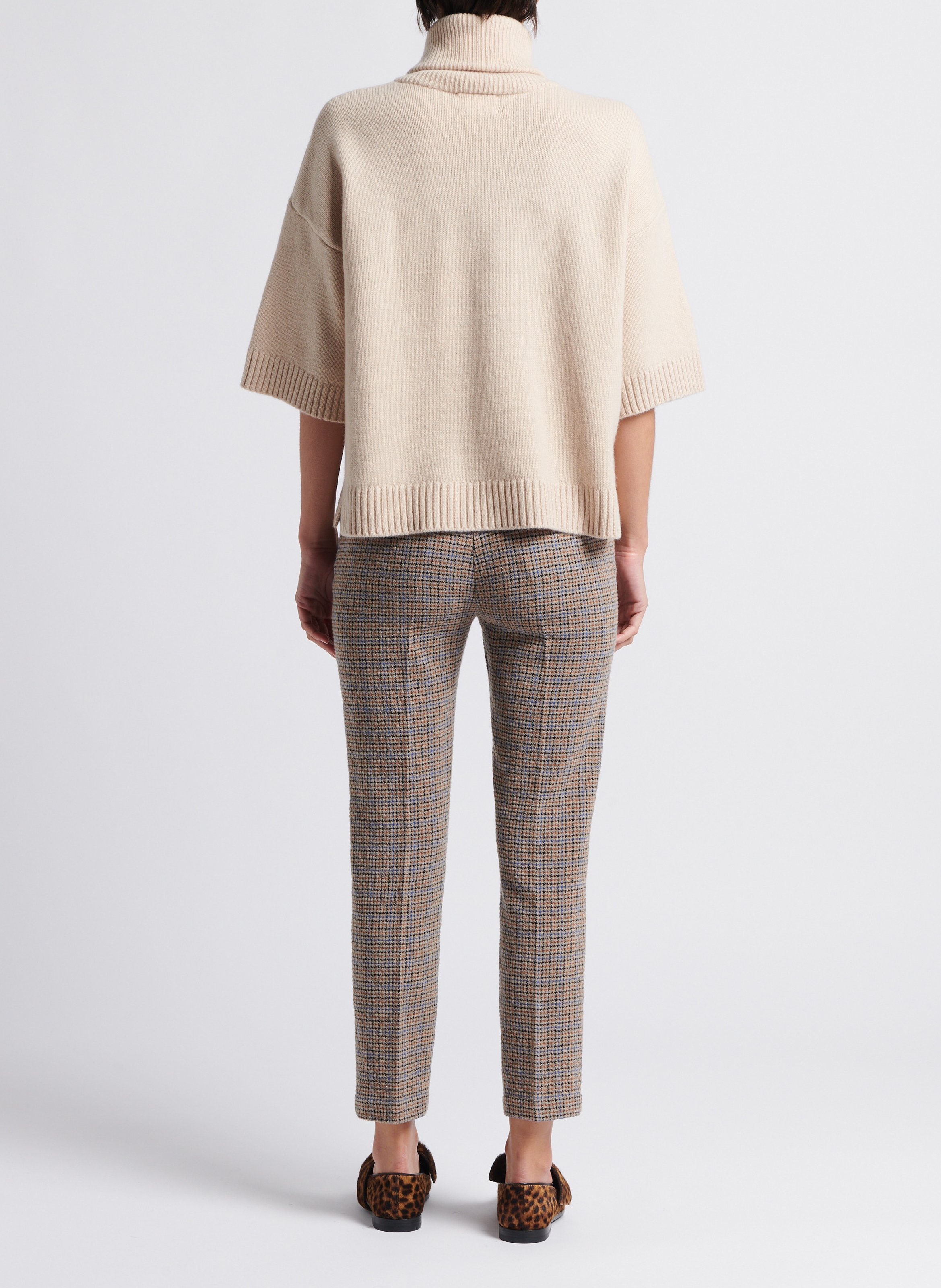 Pantalon carotte en laine mélangée  MOMONI Marron