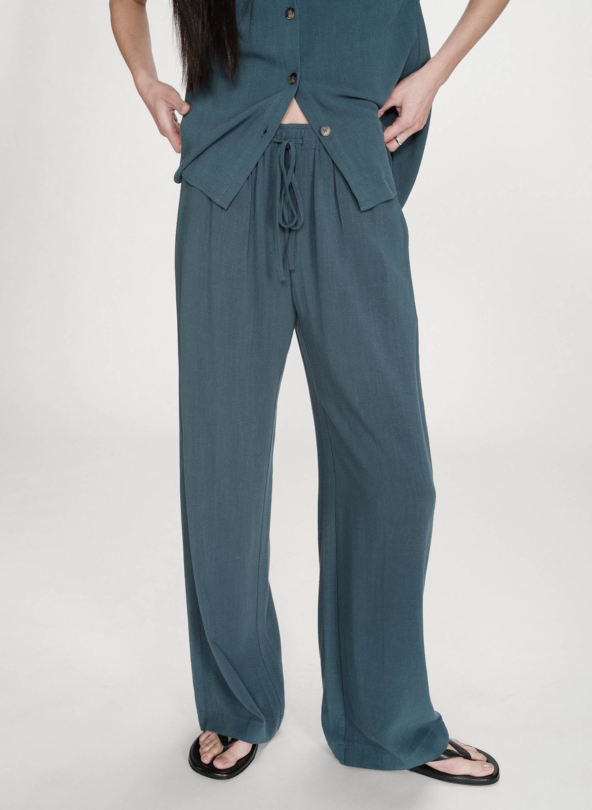 <p>Broek met hoge taille effen</p> GRACE ET MILA