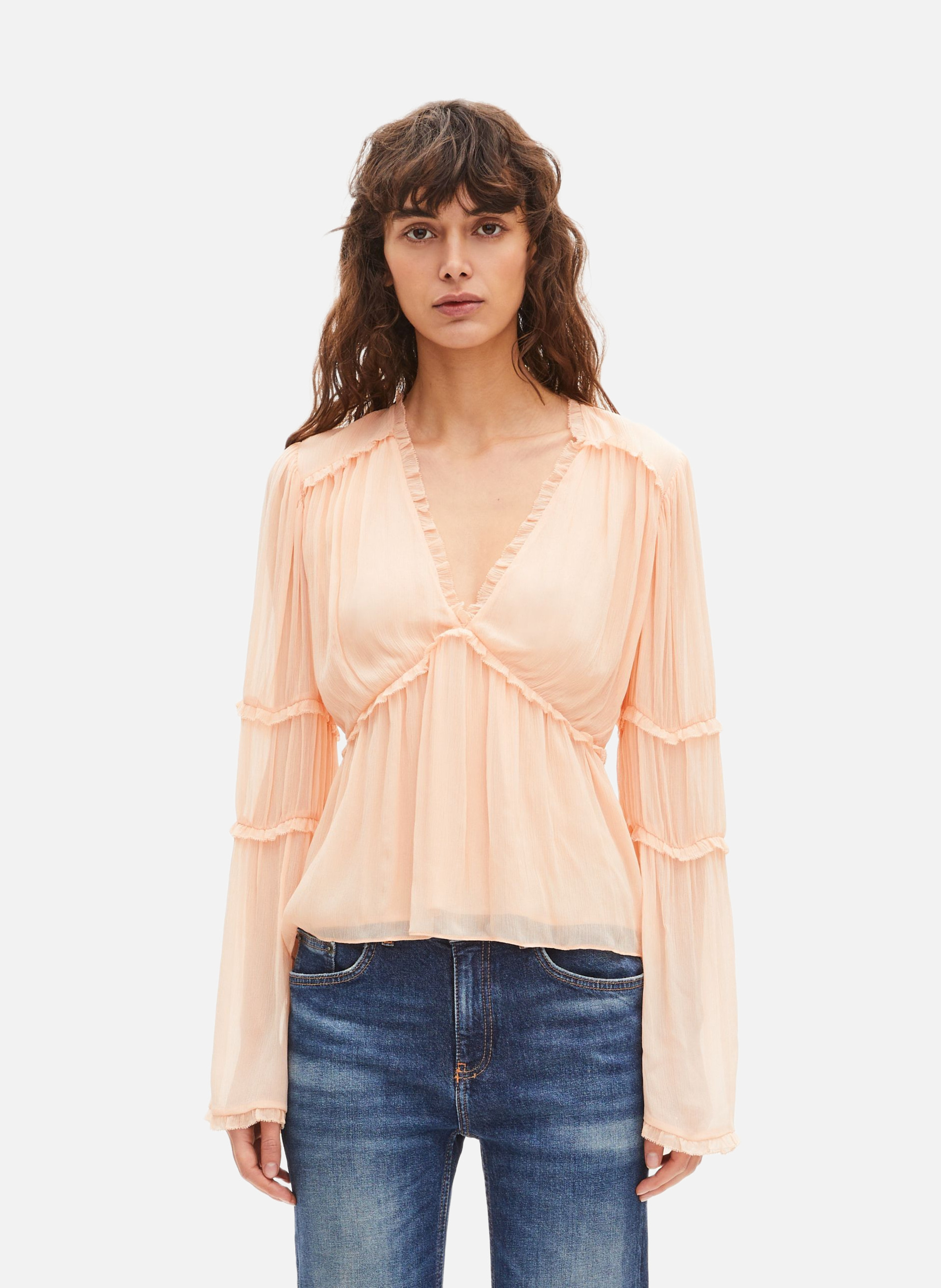 Top with ruffles THE KOOPLES Beige