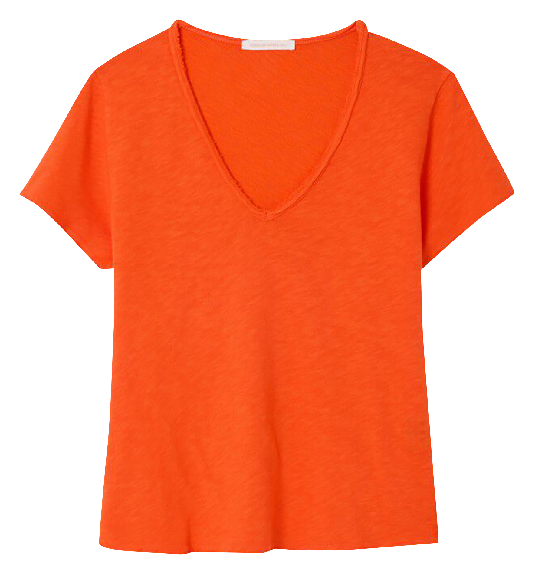 Gerade geschnittenes Baumwoll-T-Shirt mit V-Ausschnitt AMERICAN VINTAGE