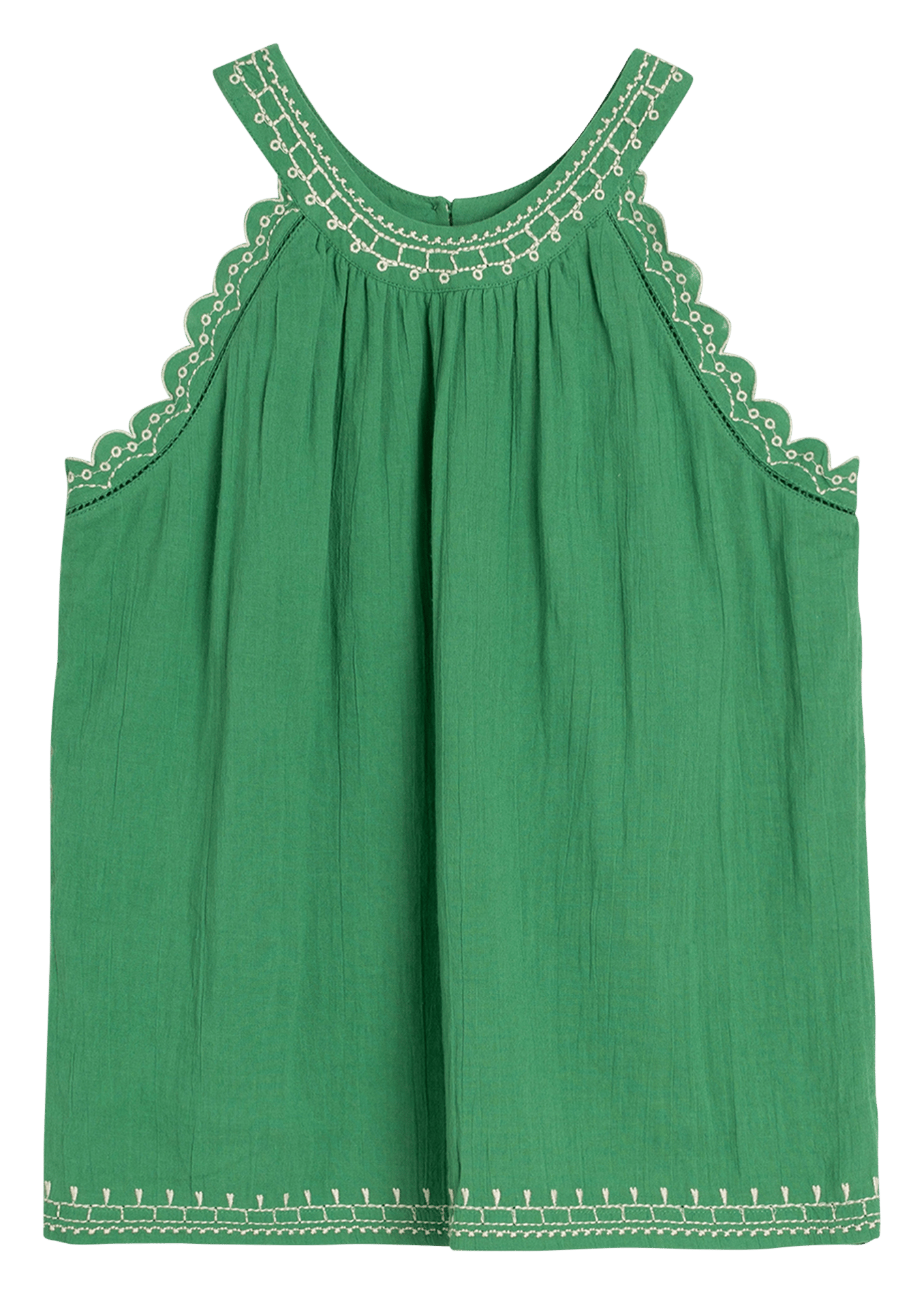 Top met halternek van biologisch katoen Groen