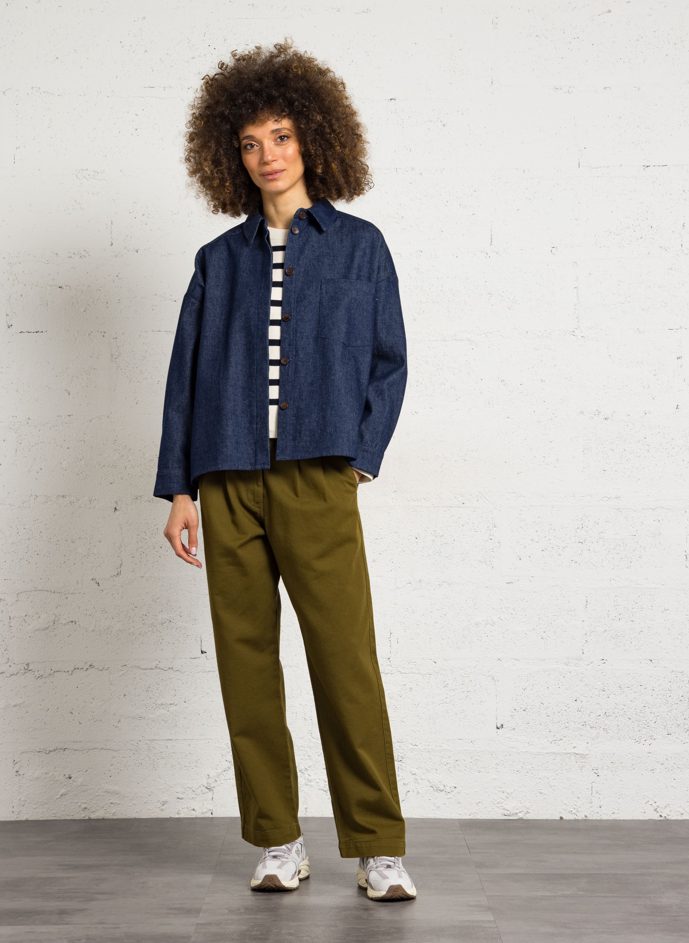 Oversize Jeansjacke in Raw-Denim BELLEPIECE Blau