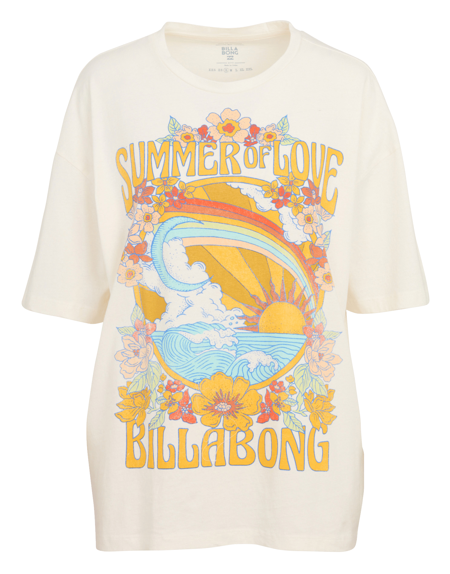 Ruimvallend, katoenen T-shirt met ronde hals en print BILLABONG Wit