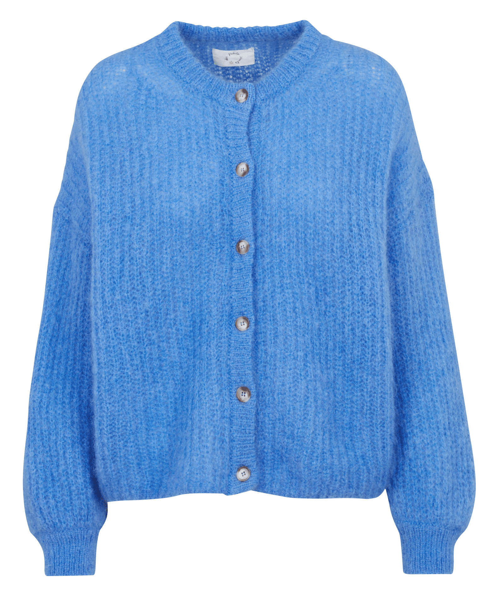 Oversized buttoned cardigan in mixed mohair DES PETITS HAUTS Blue