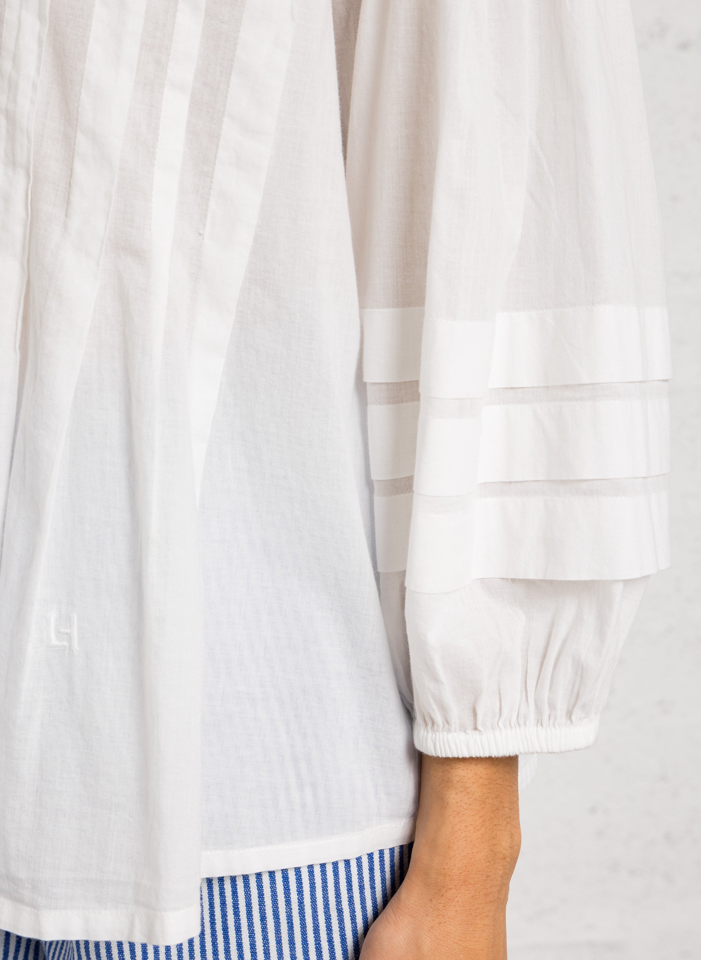 Organic cotton shirt with classic collar LEON & HARPER White