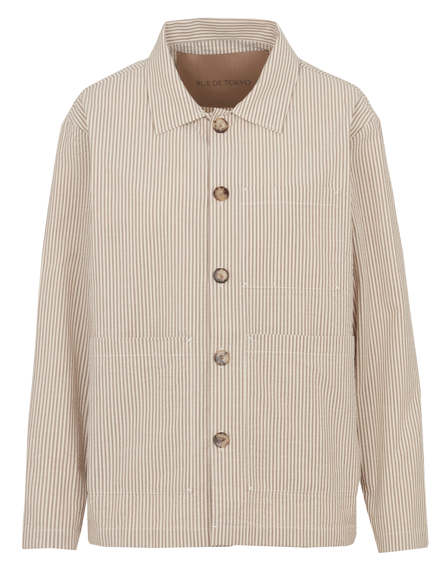 Veste fine boutonnée à rayures RUE DE TOKYO Multicolore