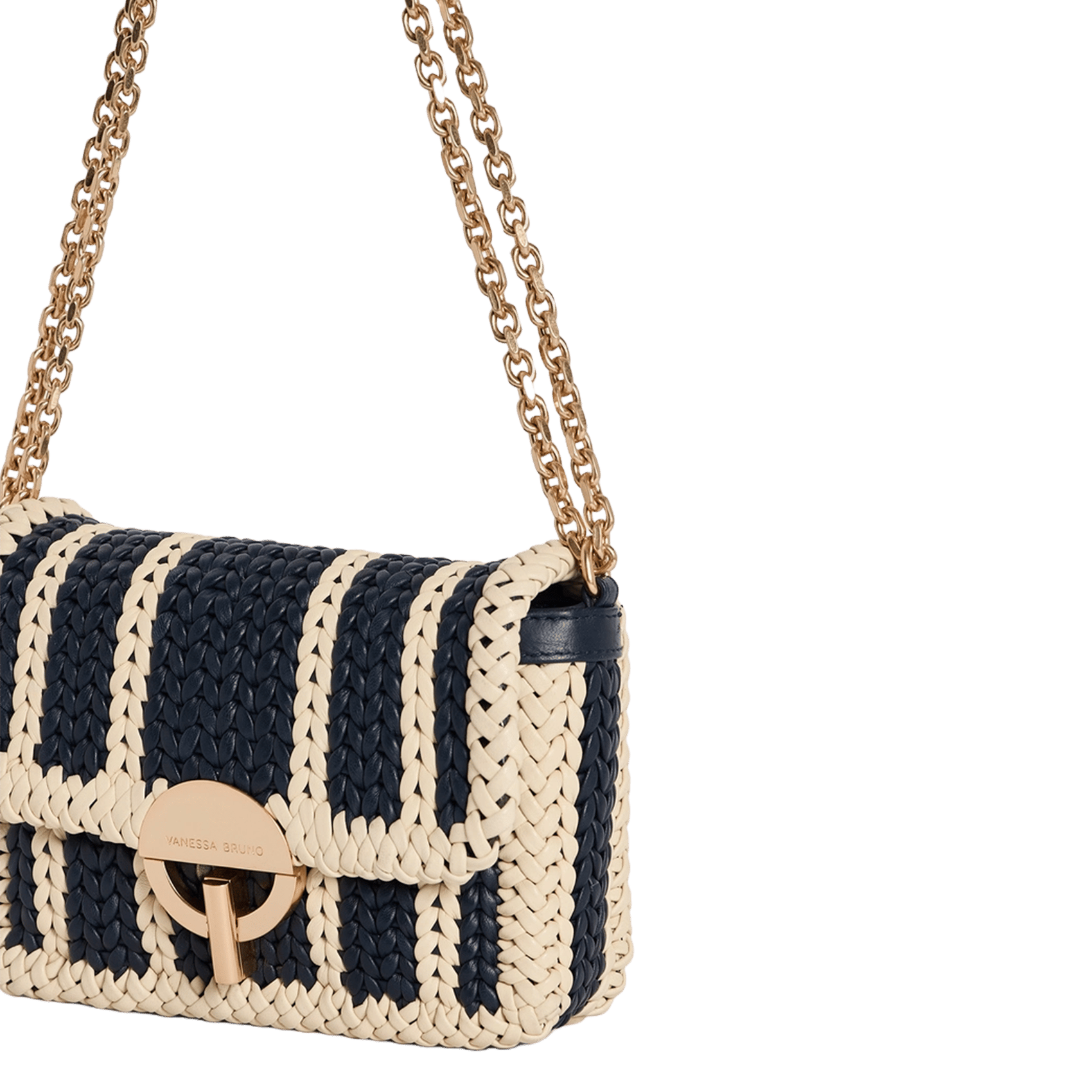 Braided leather shoulder bag VANESSA BRUNO Blue