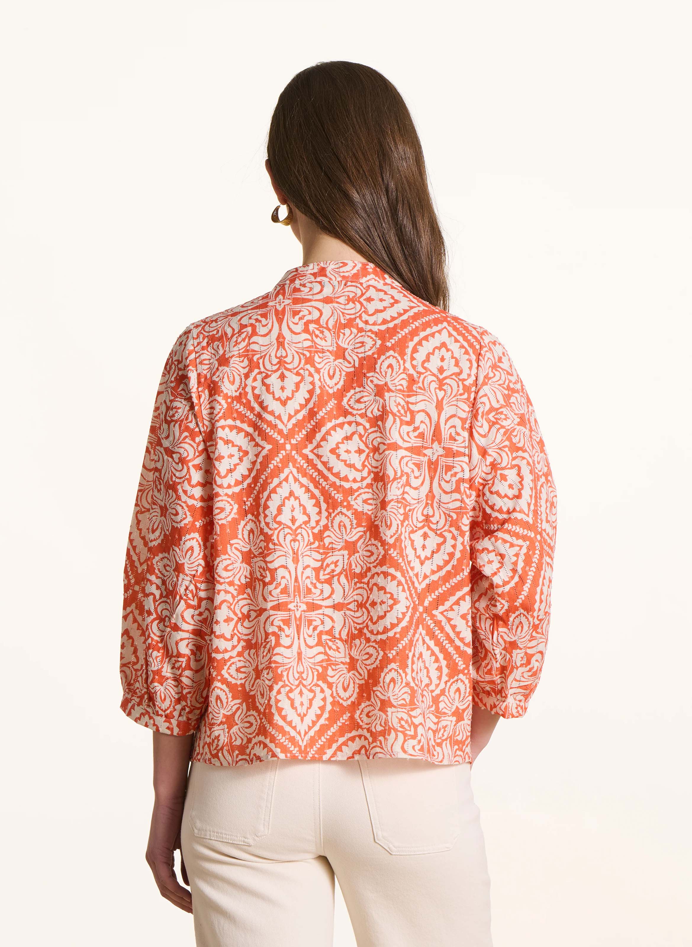 Blouse met tuniekhals LA FEE MARABOUTEE Oranje
