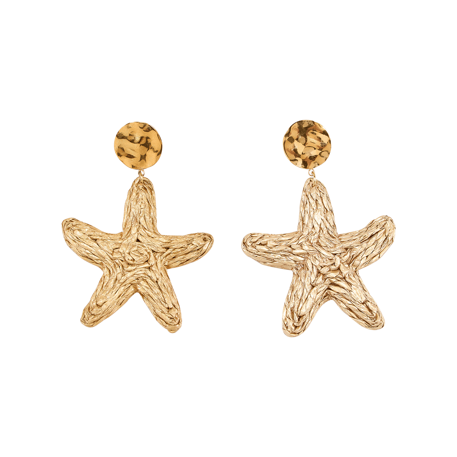 Boucles d'oreilles étoile en paille AU PRINTEMPS PARIS Doré