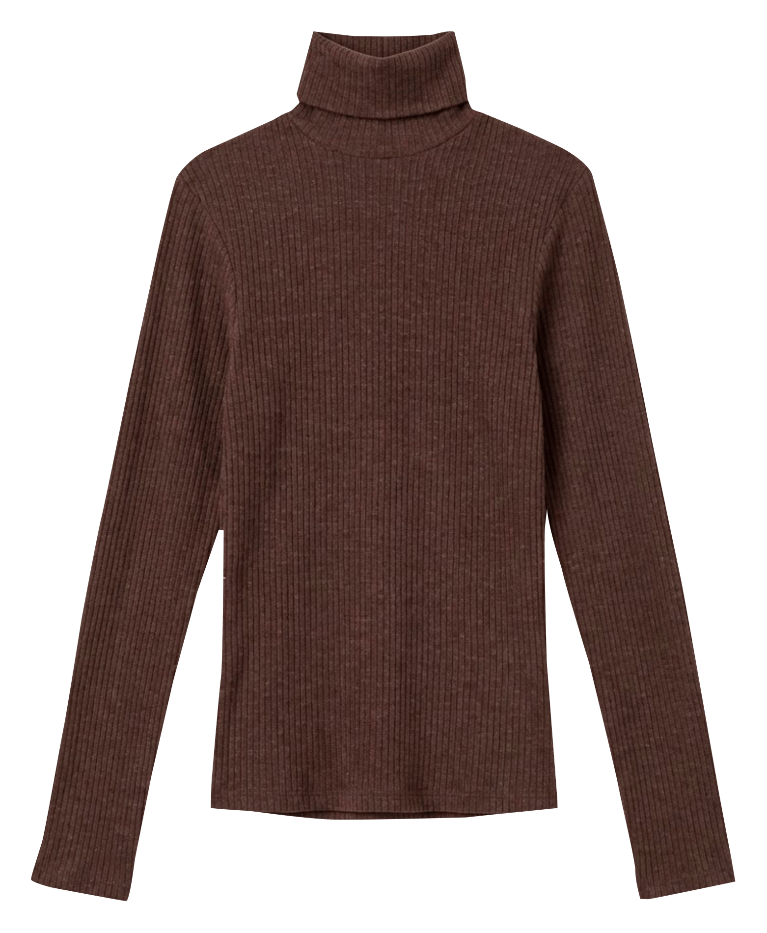 Fitted turtleneck sweater. INDI & COLD Brown
