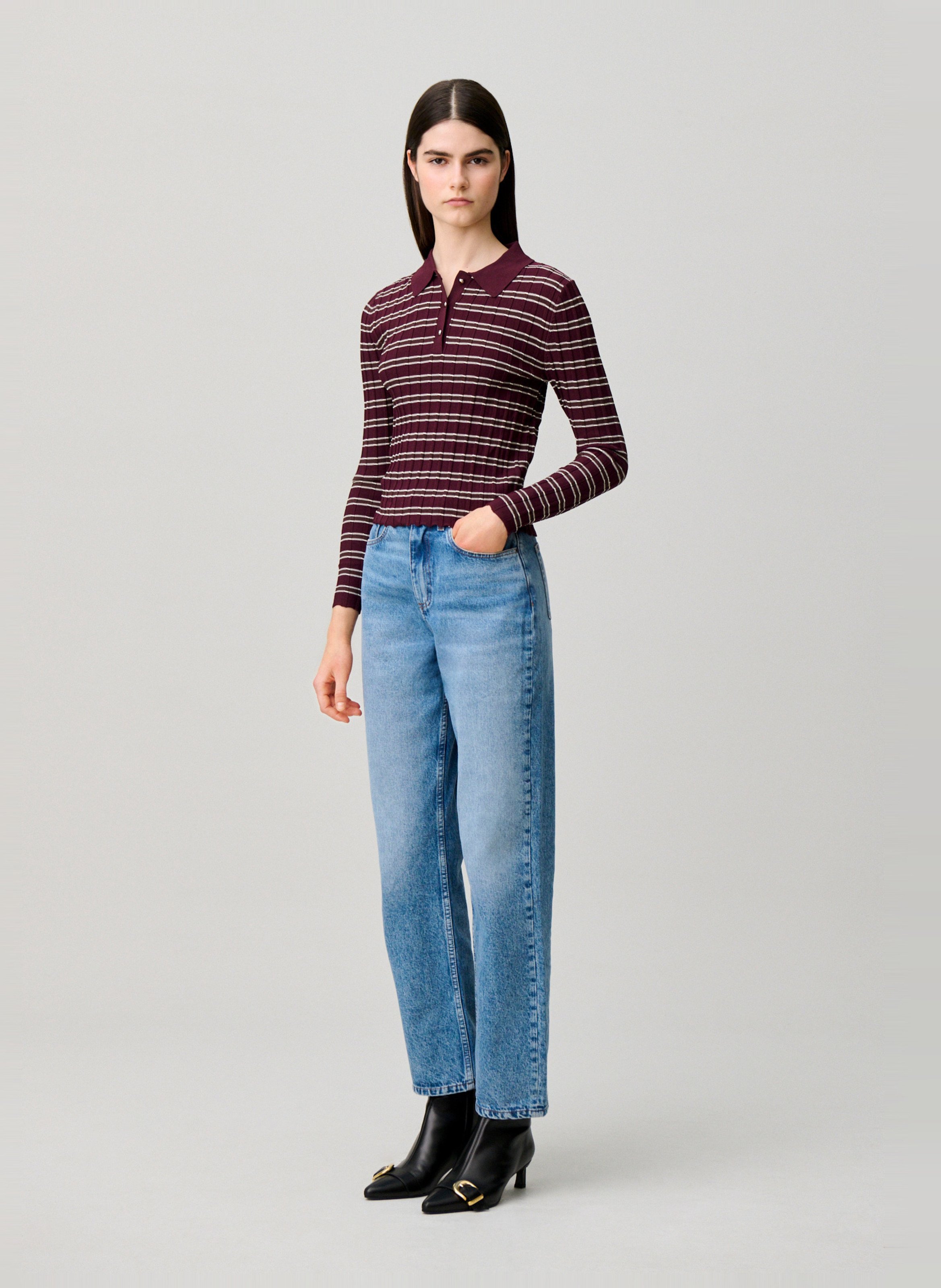 Katoenen jeans met rechte pijp CLAUDIE PIERLOT Blauw