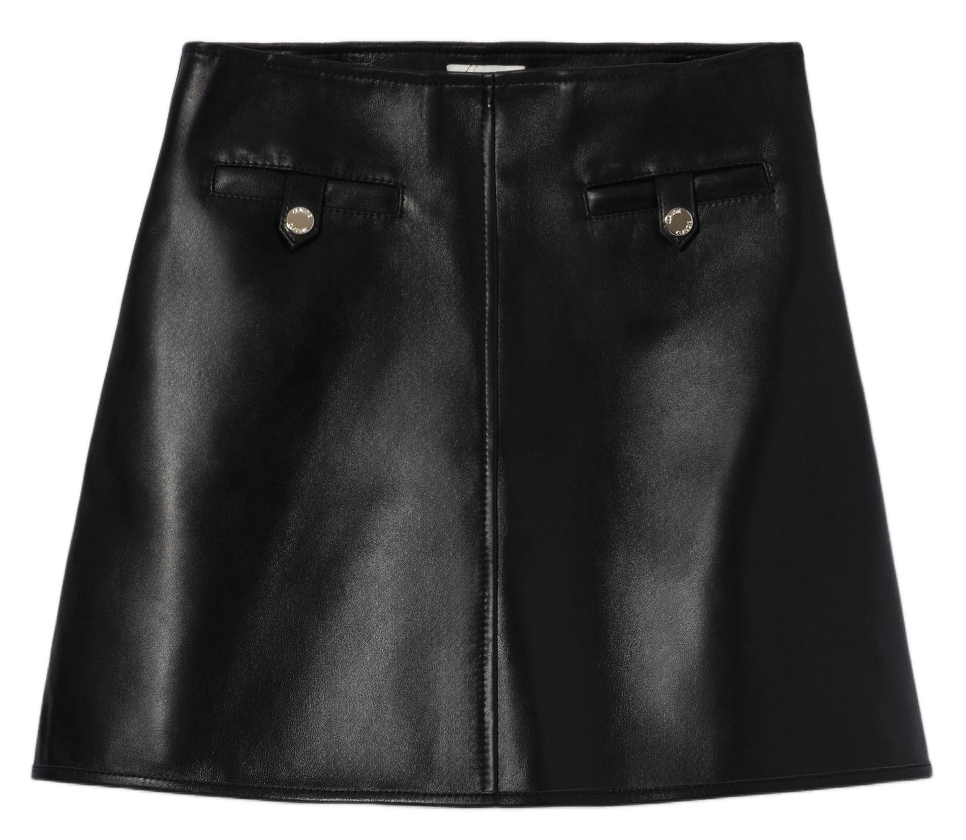 Jupe courte évasée en cuir CLAUDIE PIERLOT Noir