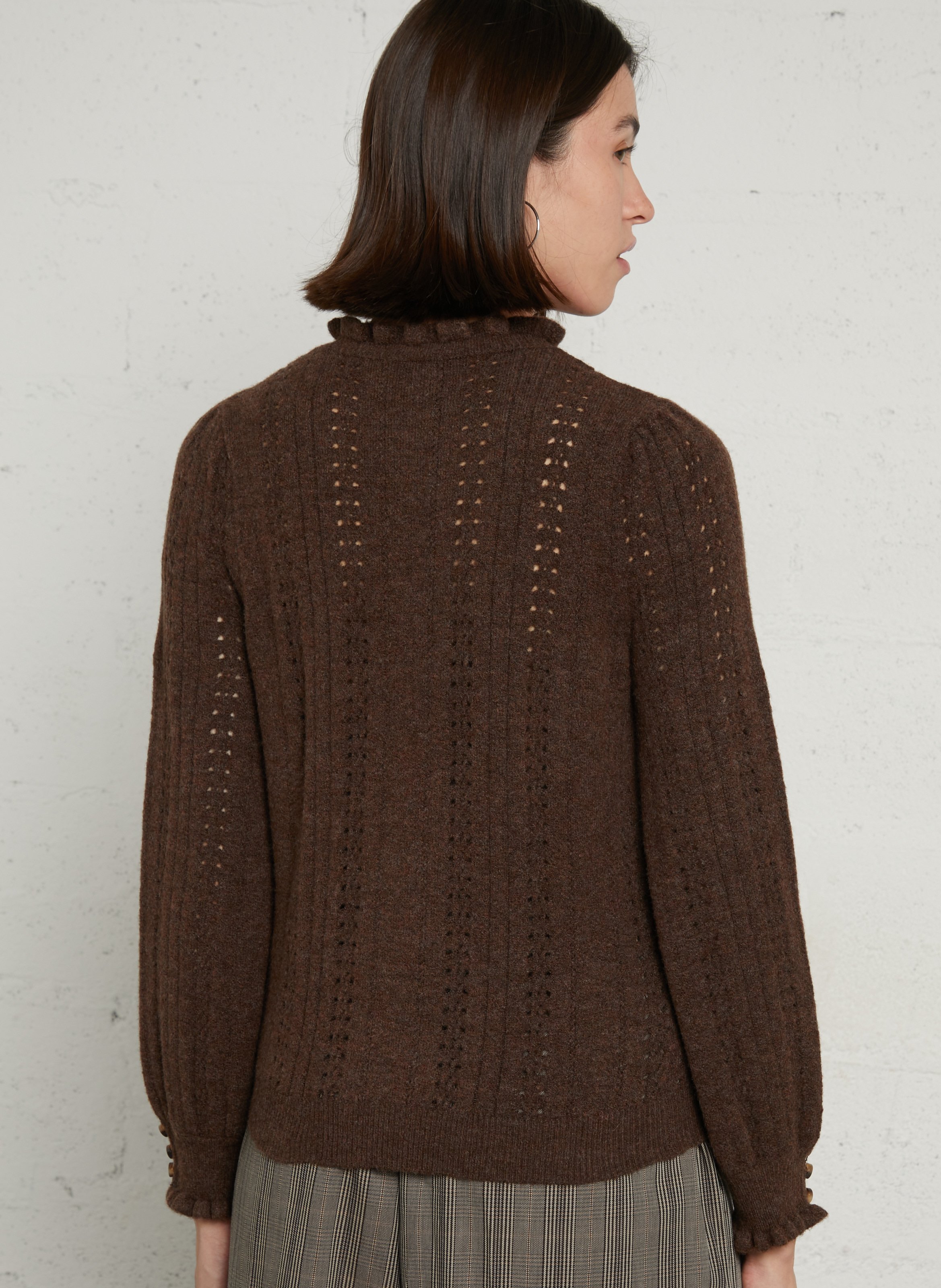 Quilted printed cotton short cardigan | Brown LA PETITE ETOILE Women